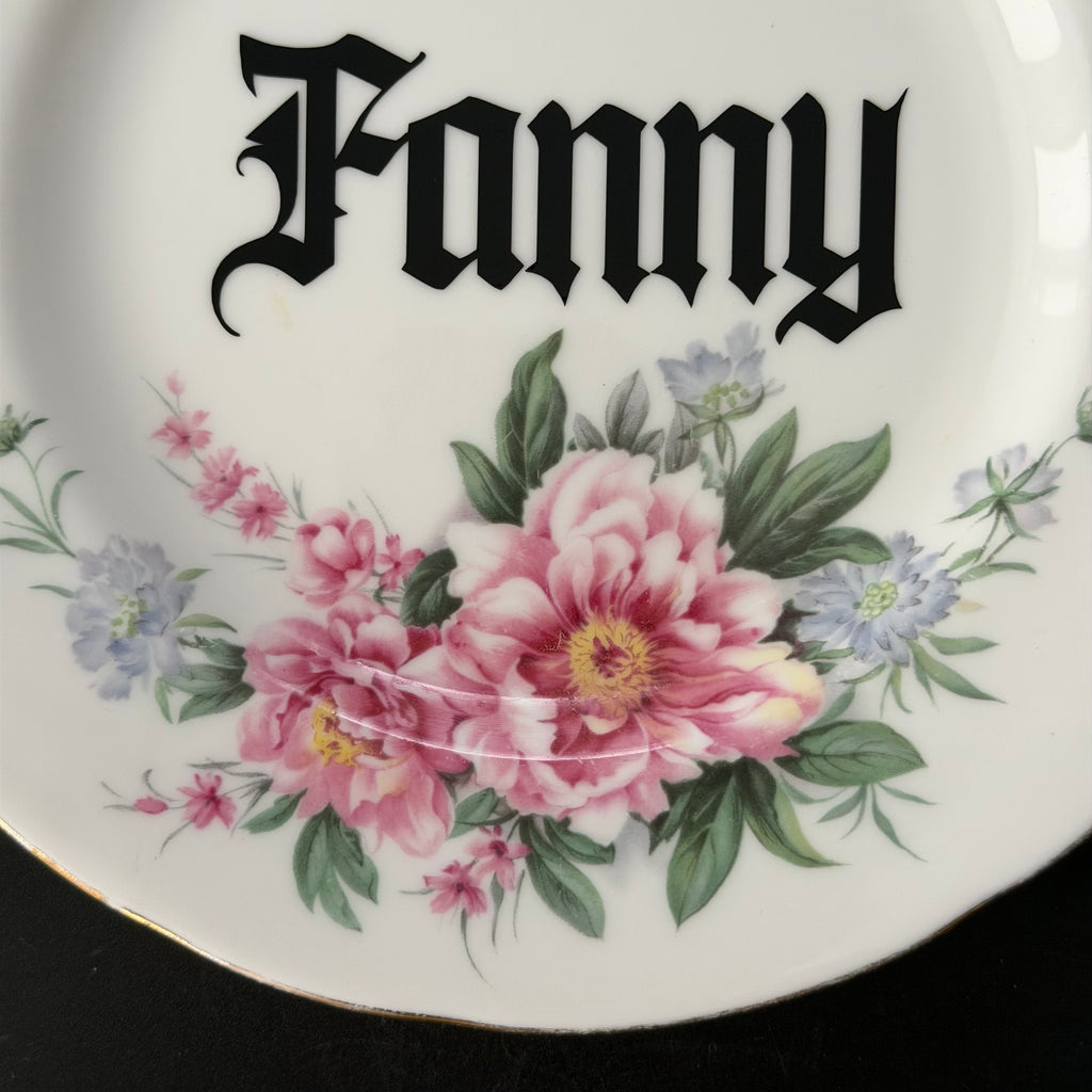 Fanny, Gothic Style Upcycled Vintage Bone China Plate