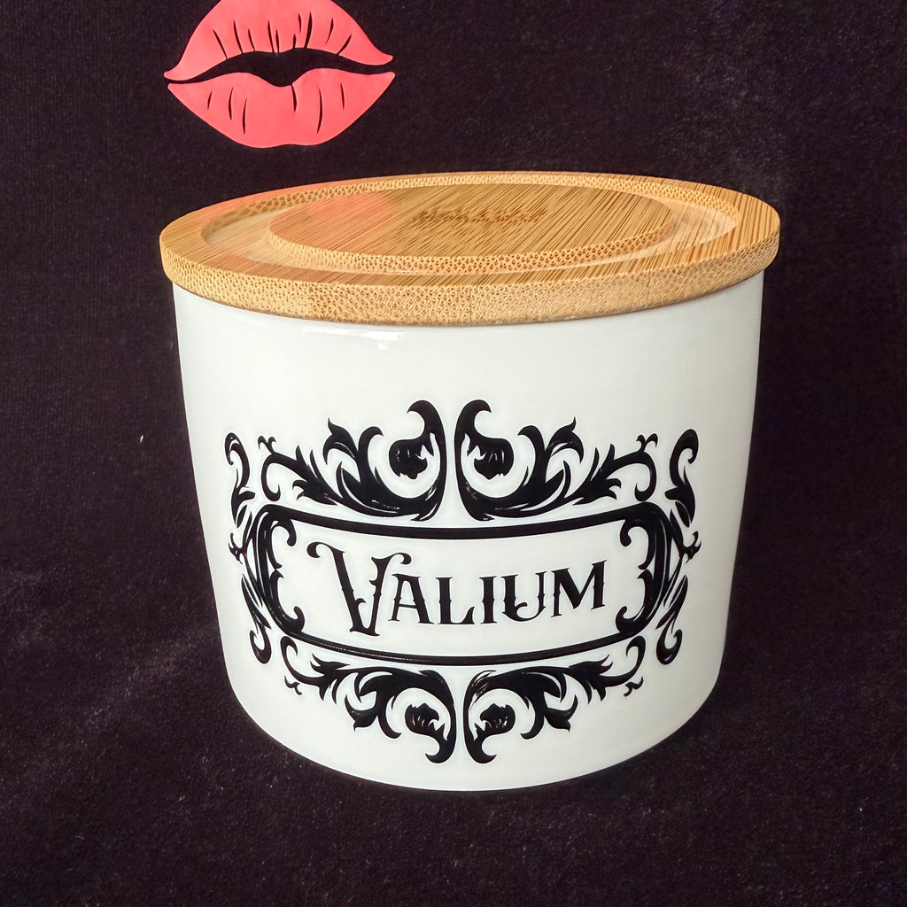 "Valium" Ceramic Storage Canister | Funny Kitchen Jar | Sassy Swears
