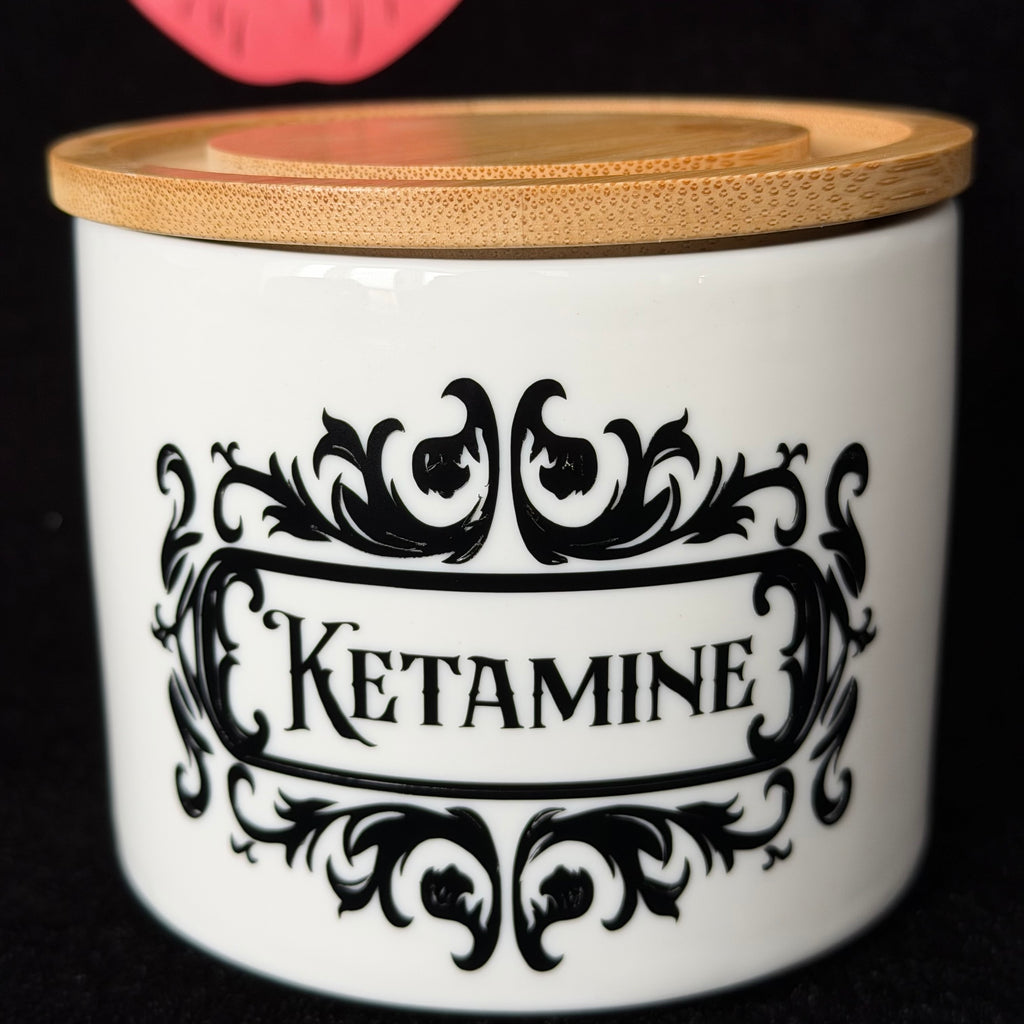 Funny Statement Storage Canister Ketamine, Decorative Kitchen Storage Jar, Bold Home Decor, Sassy Swears
