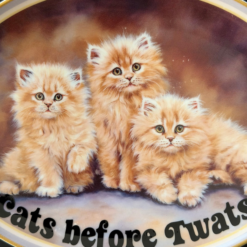 Cats before Twats Vintage 1998 Cat Plate