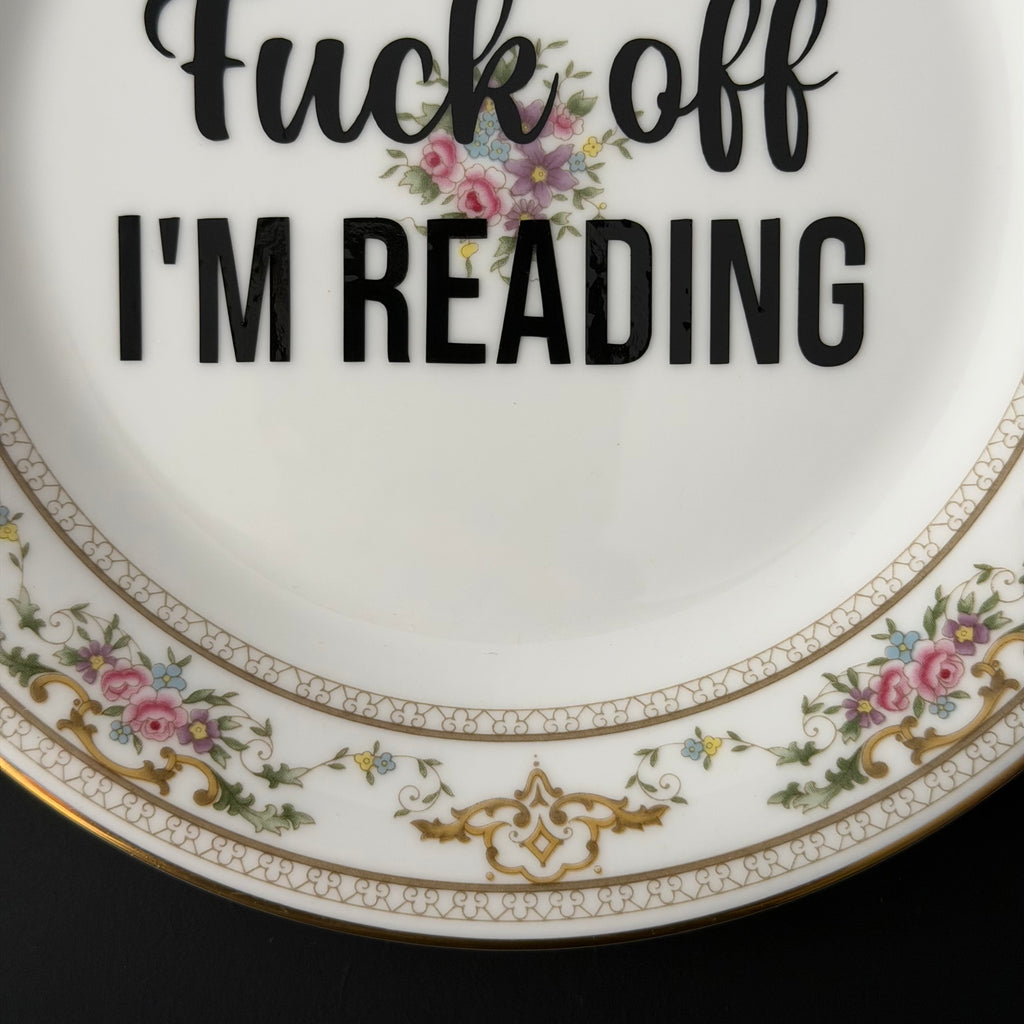 Fuck Off I'm Reading Vintage Royal Doulton Bone China Plate