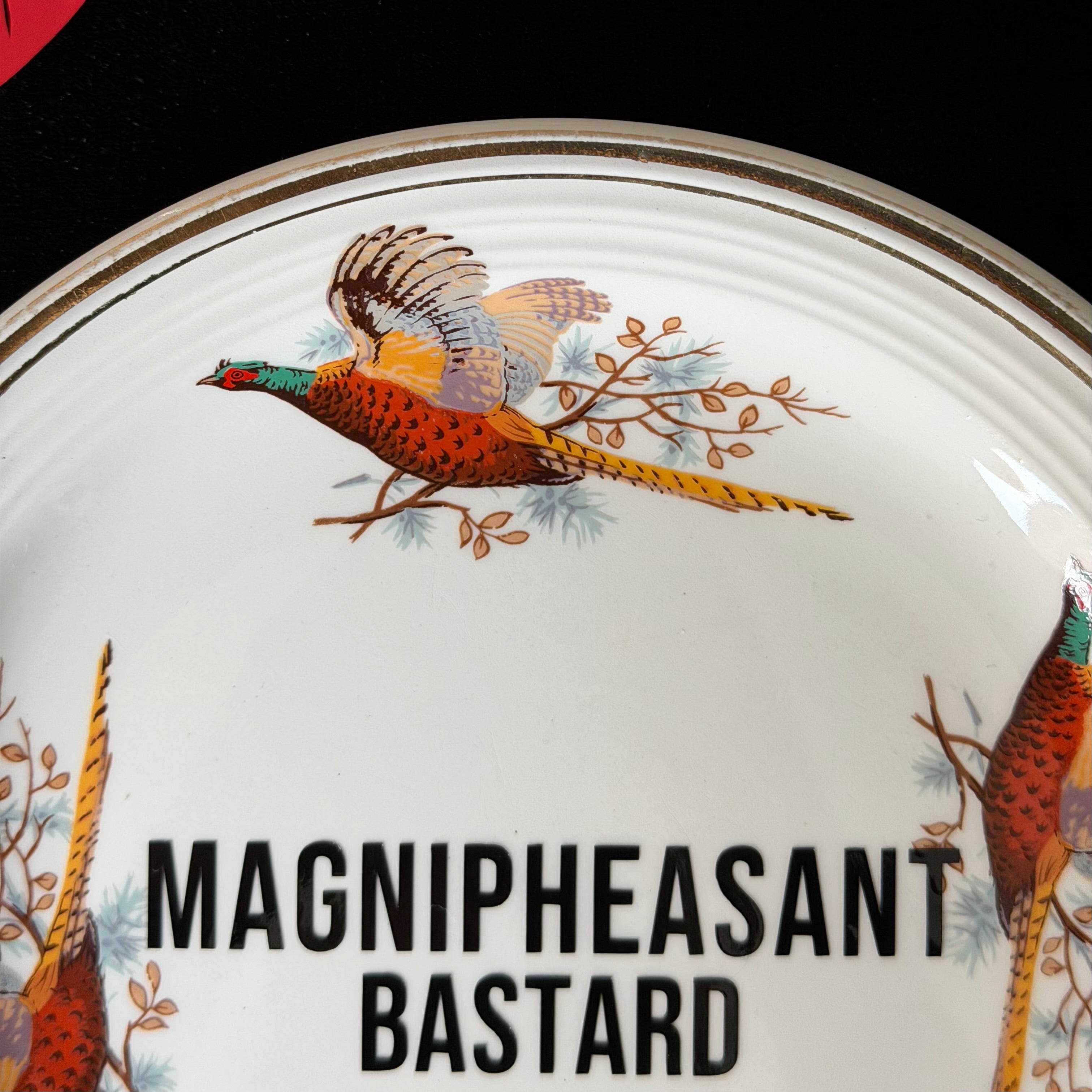 Magnipheasant Bastard, Pheasant Plate, Funny Rude Decor, Funny Wordplay Gift Idea, Countryside Humour, Statement Home Decor, Sassy Swears