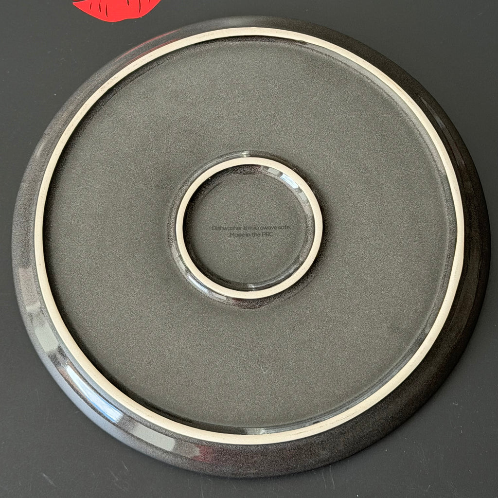 Cocaine Plate, Black Ceramic Plate Decorative Gothic Font