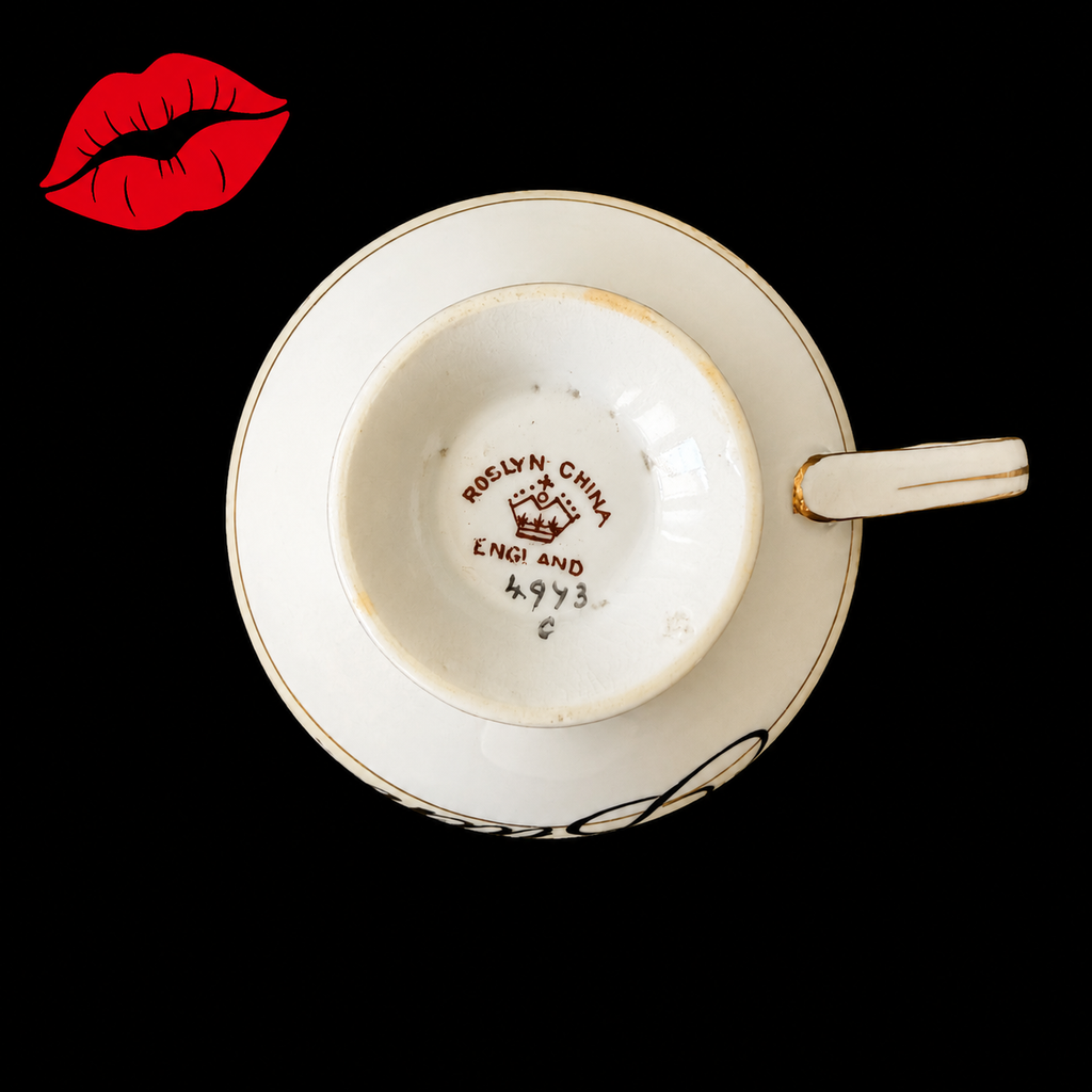Bitch Teacup & Saucer, Vintage Roslyn Bone China Style Sassy Tea Set