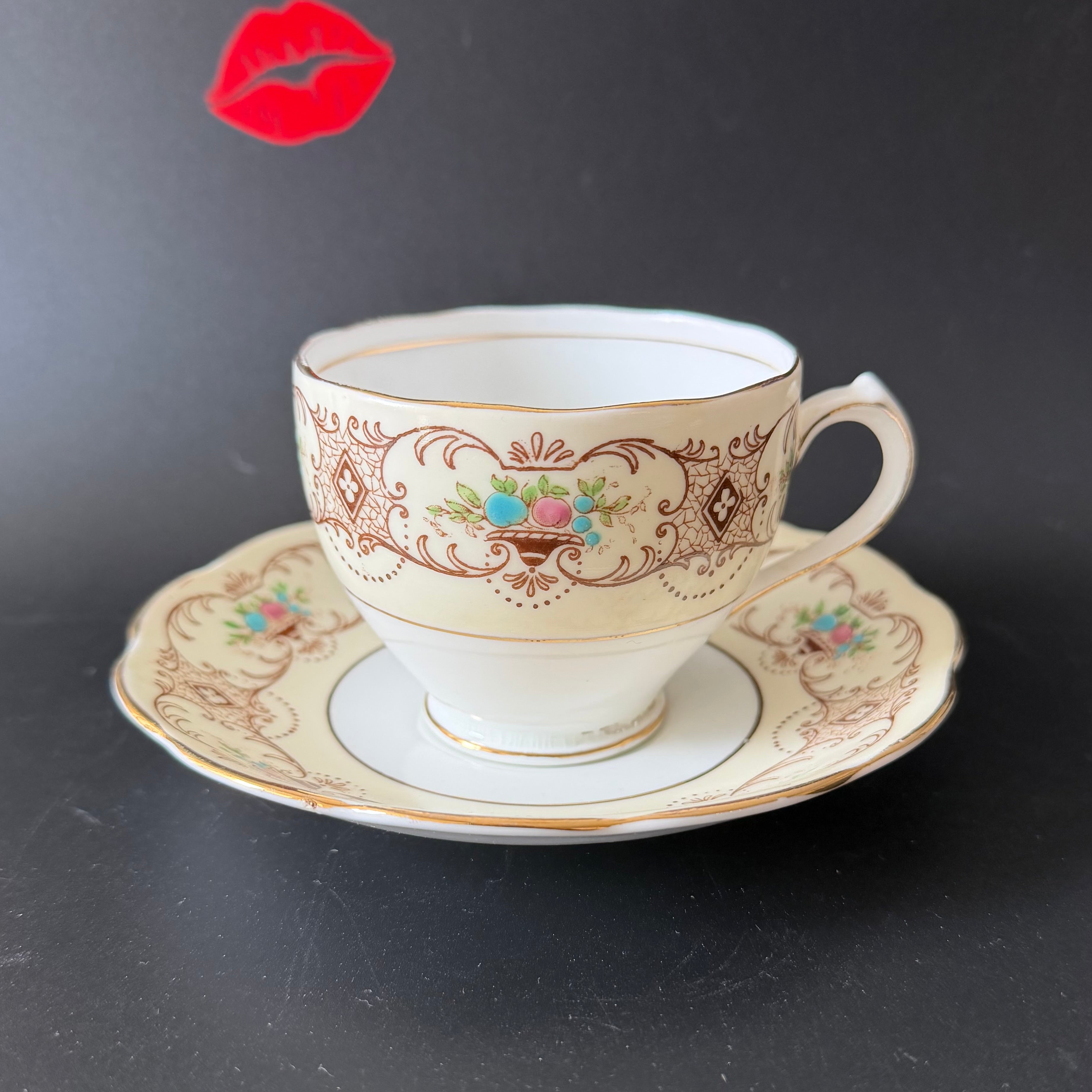 Bitch Teacup & Saucer, Vintage Roslyn Bone China Style Sassy Tea Set