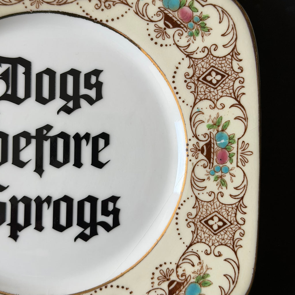 Dogs Before Sprogs, Vintage Roslyn China Plate