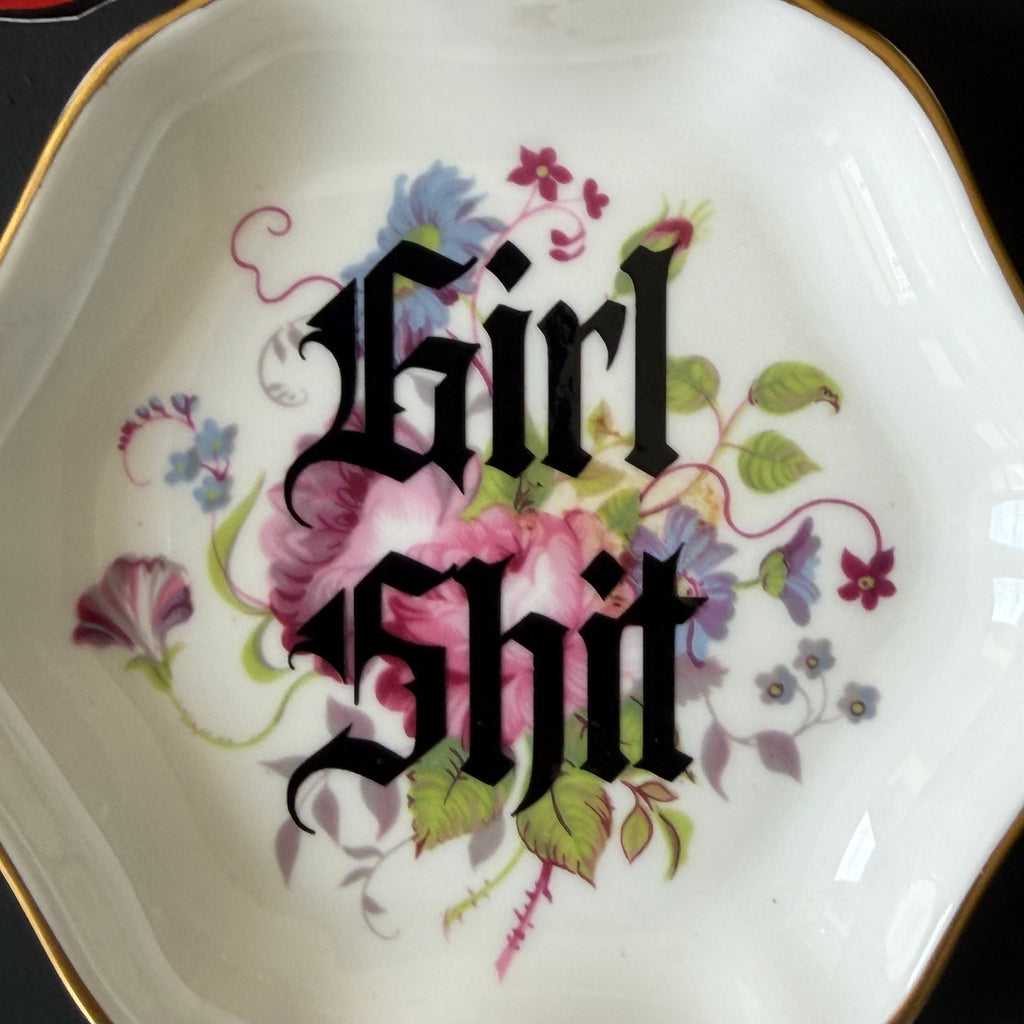 Girl Shit Vintage Coalport Bone China Dish