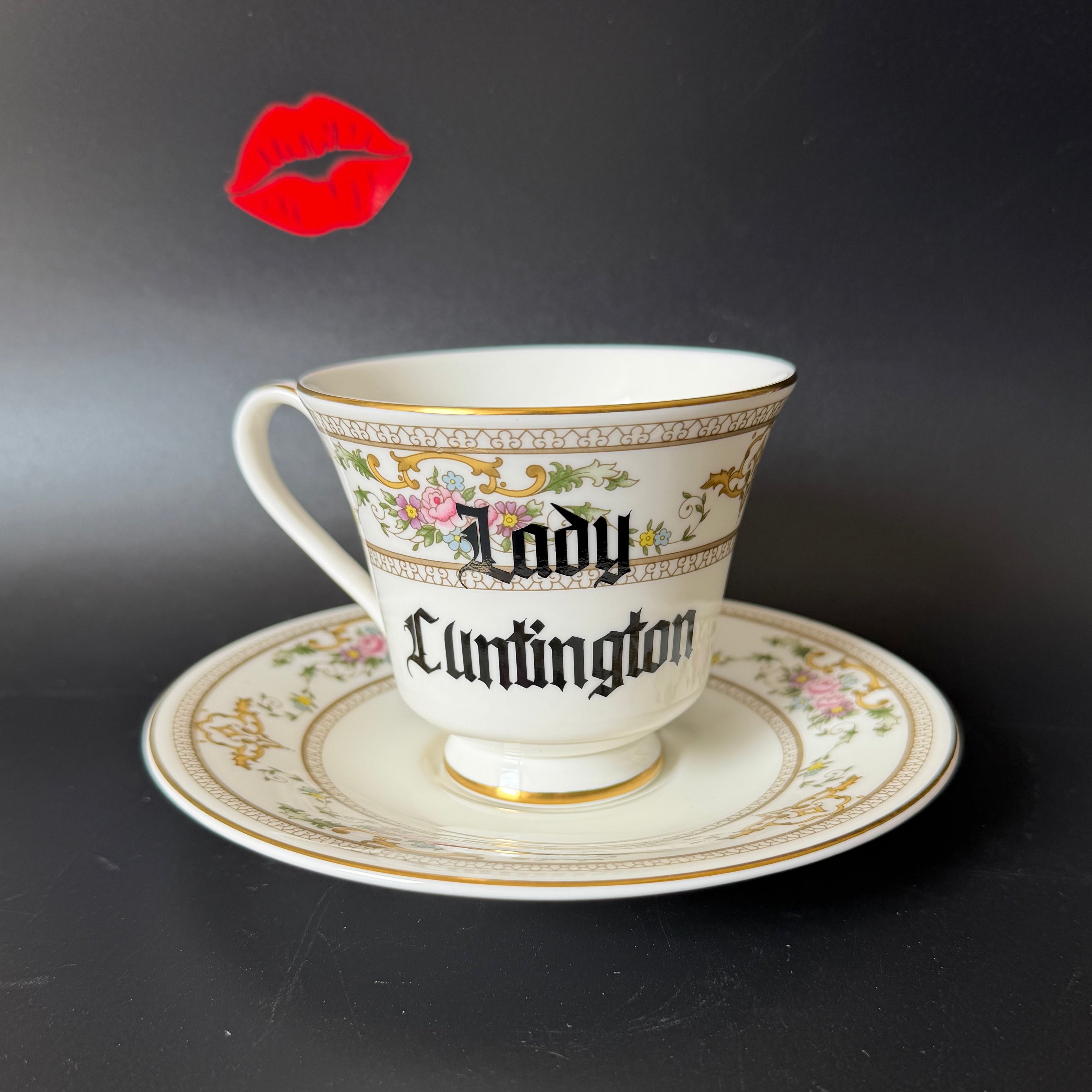 Lady Cuntington, Vintage Royal Doulton Bone China Statement Cup & Saucer, Home Decor