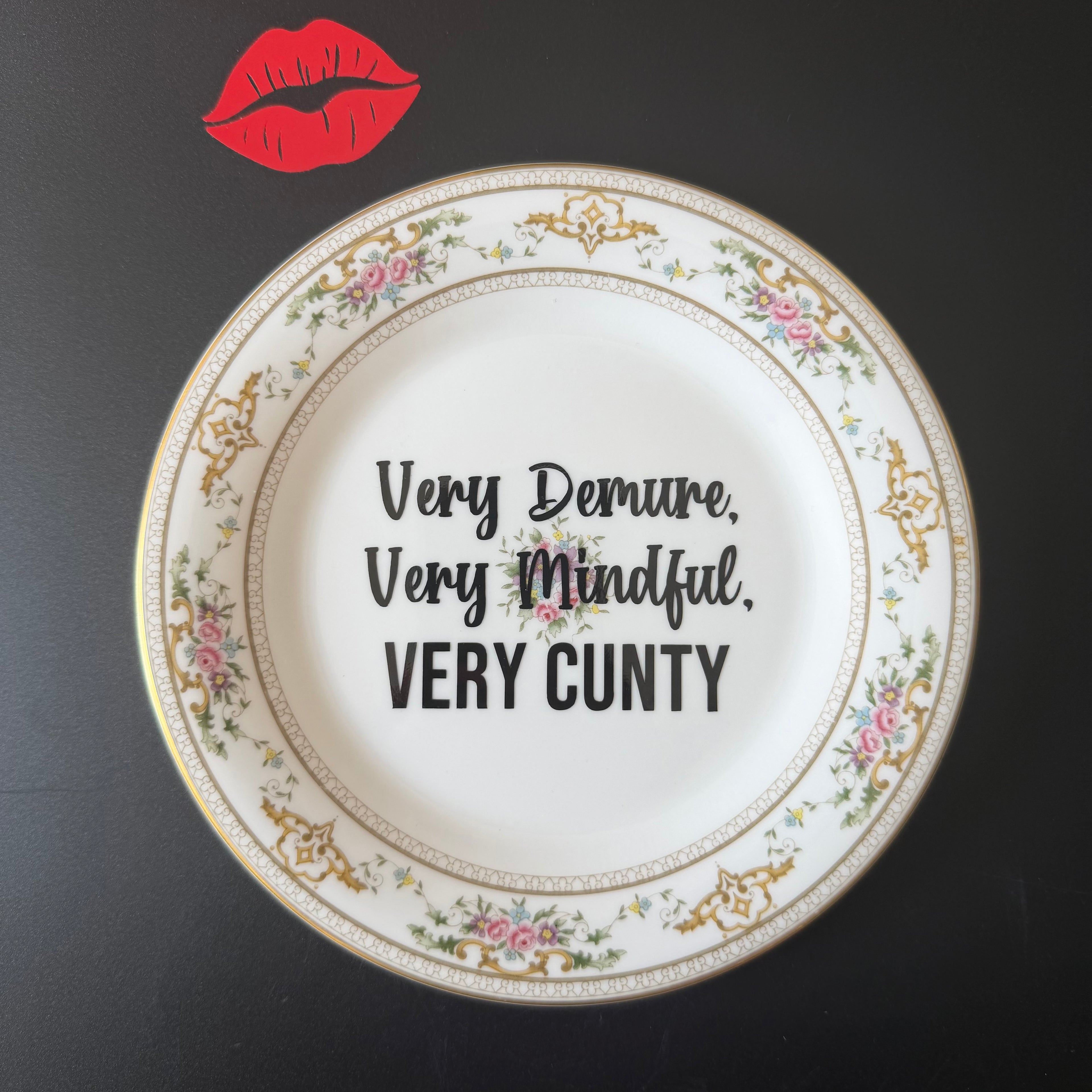 Very Demure, Very Mindful, Very Cunty Vintage Royal Doulton Bone China Plate
