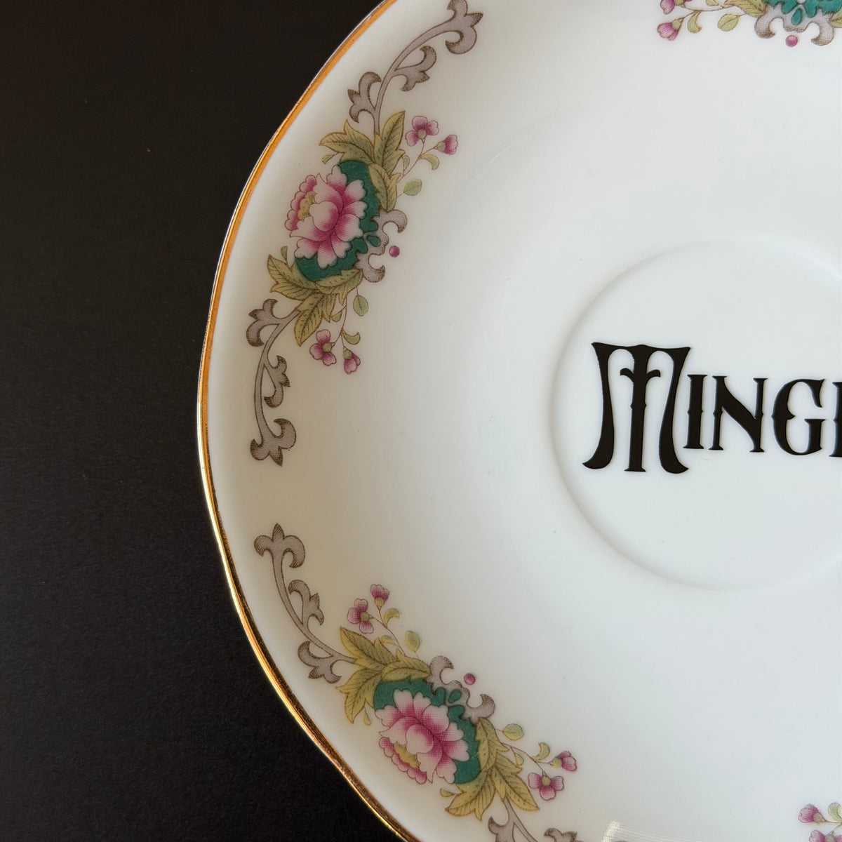 Minge Vintage Bone China Saucer, Funny Sweary Upcycled China Plate