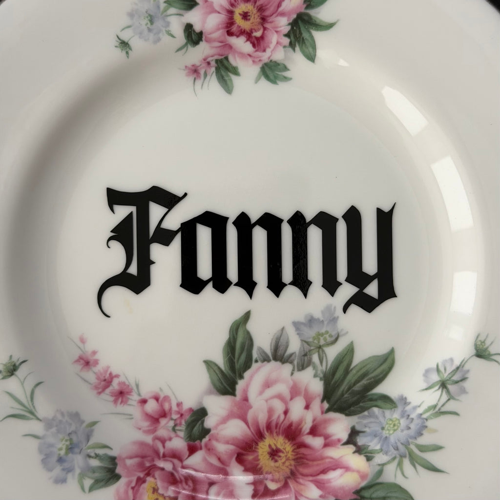 Fanny, Gothic Style Upcycled Vintage Bone China Plate
