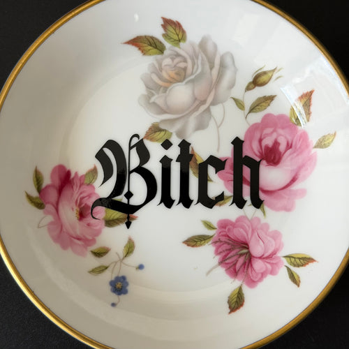 Bitch Mini Trinket Dish, Royal Worcester Bone China, Funny Ring Dish