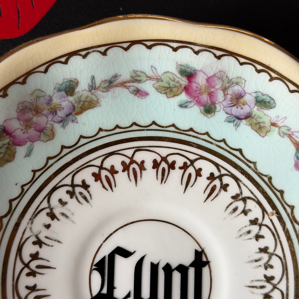 Cunt Vintage Bone China Gothic Saucer Plate