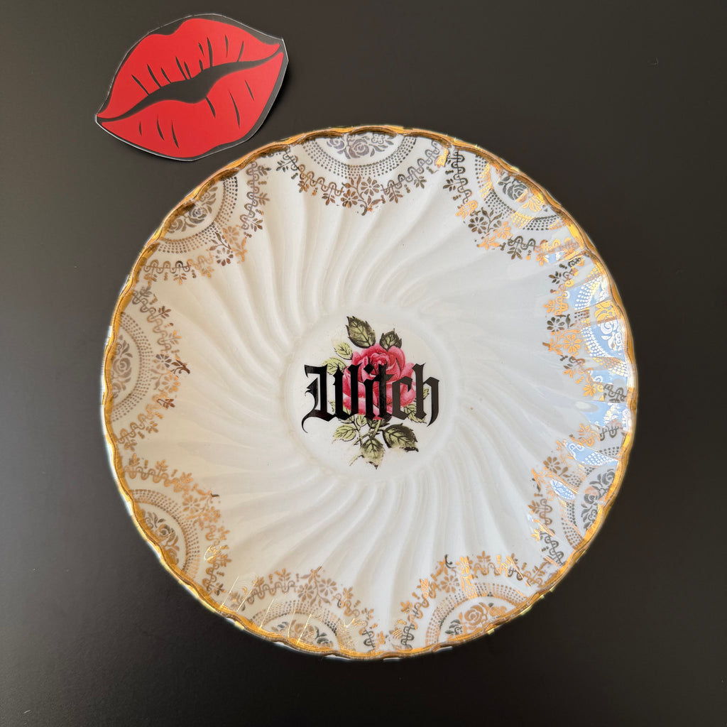 Witch Vintage China Decorative Saucer Plate