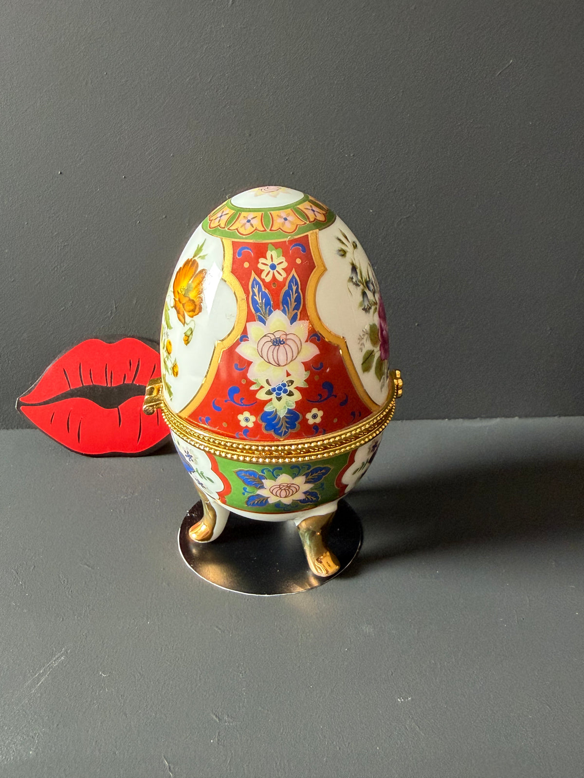 Nosy Bitch Vintage Porcelain Egg Trinket Box