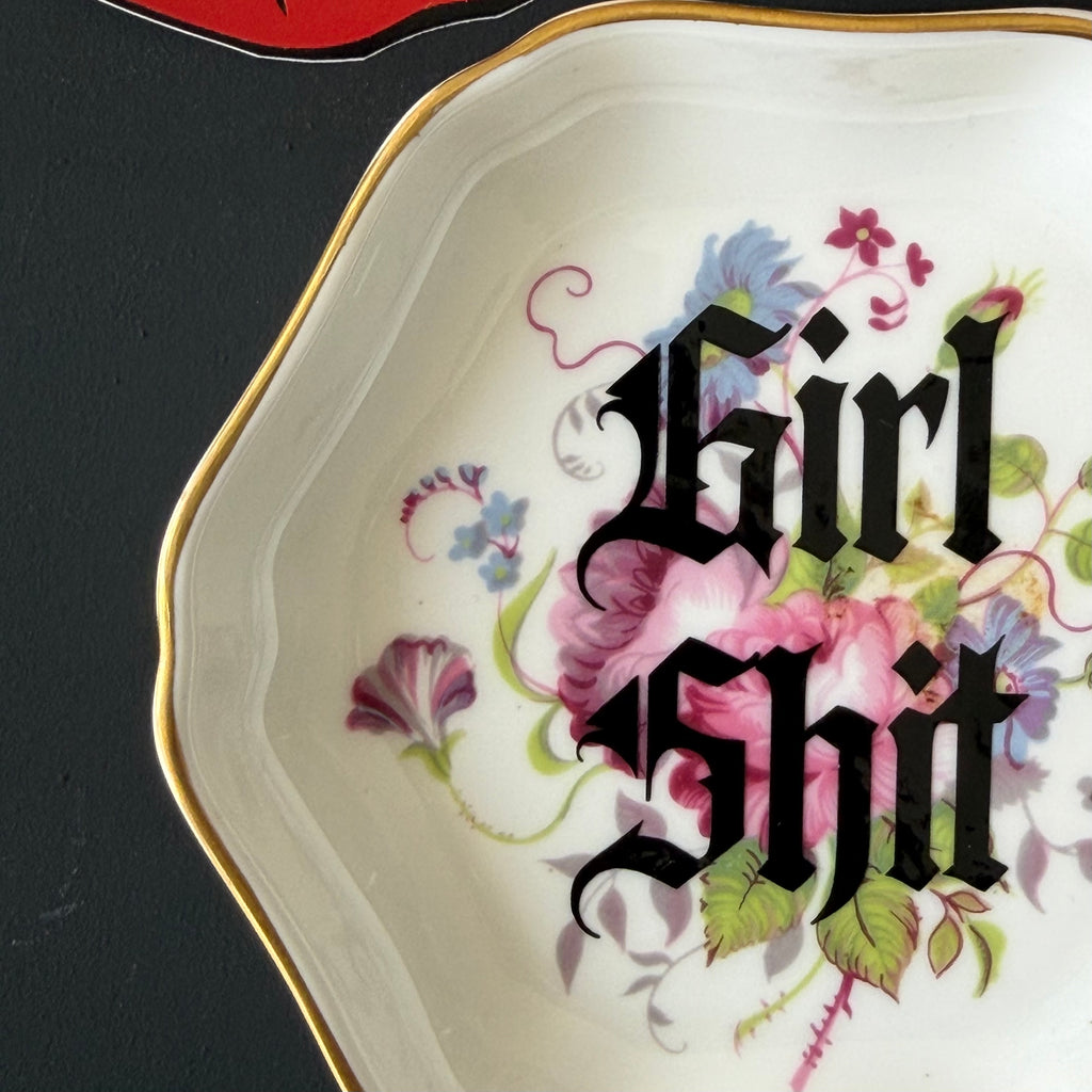 Girl Shit Vintage Coalport Bone China Dish