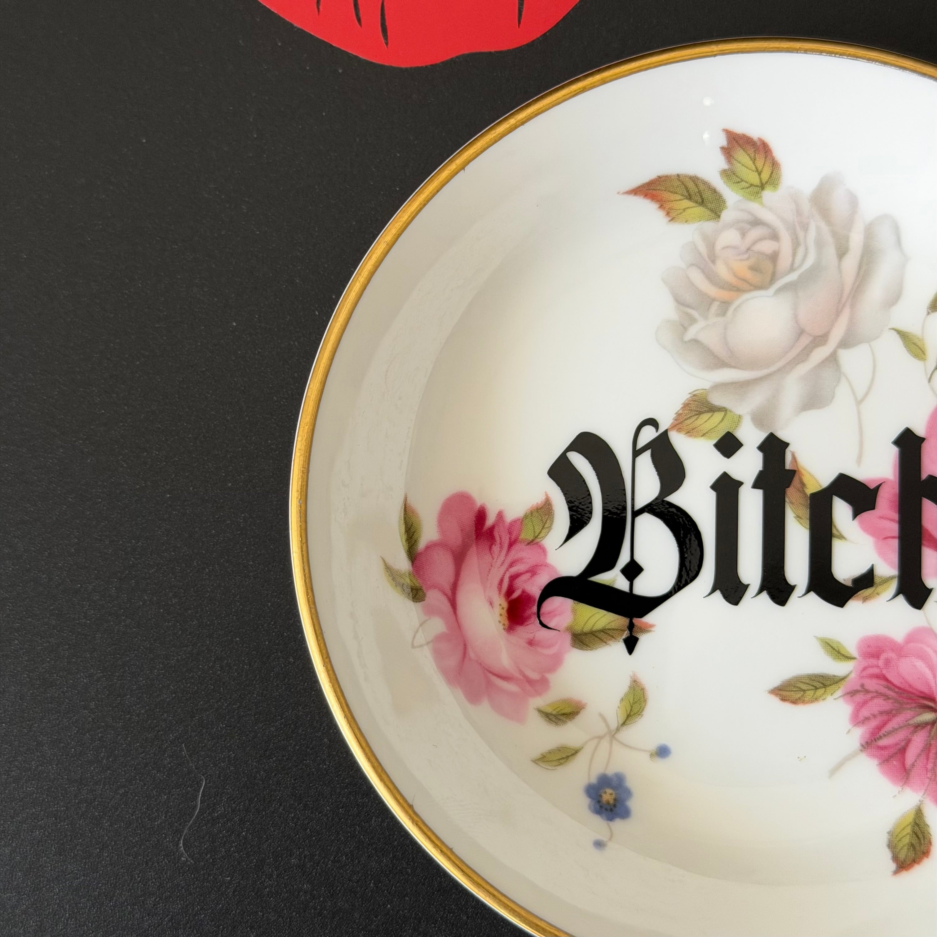 Bitch Mini Trinket Dish, Royal Worcester Bone China, Funny Ring Dish