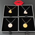 Engraved Cunt Necklace - Gold or Silver, Heart or Round Pendant