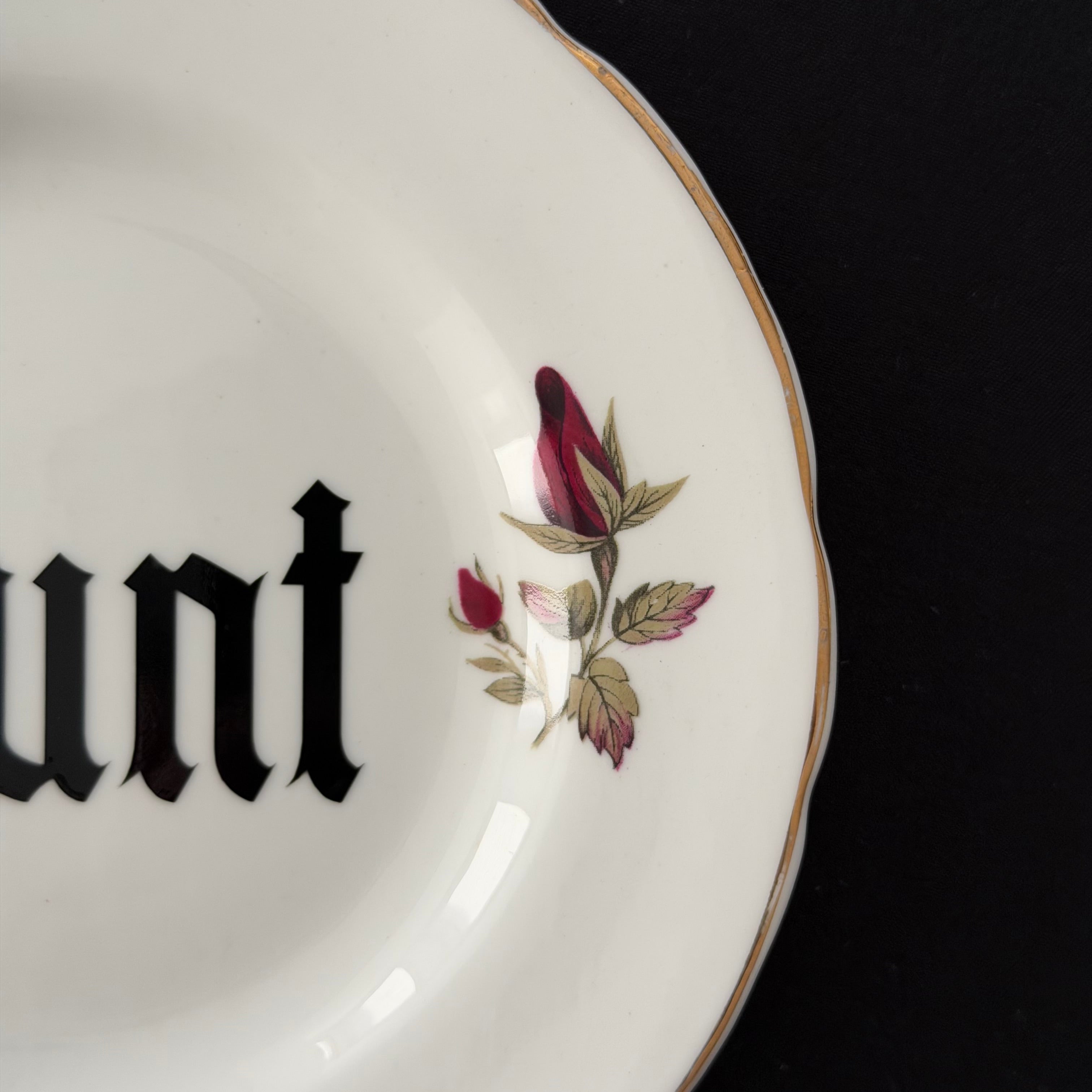 Cunt, Hand Decorated Vintage Bone China Plate, Decorative Gift, Home Decor
