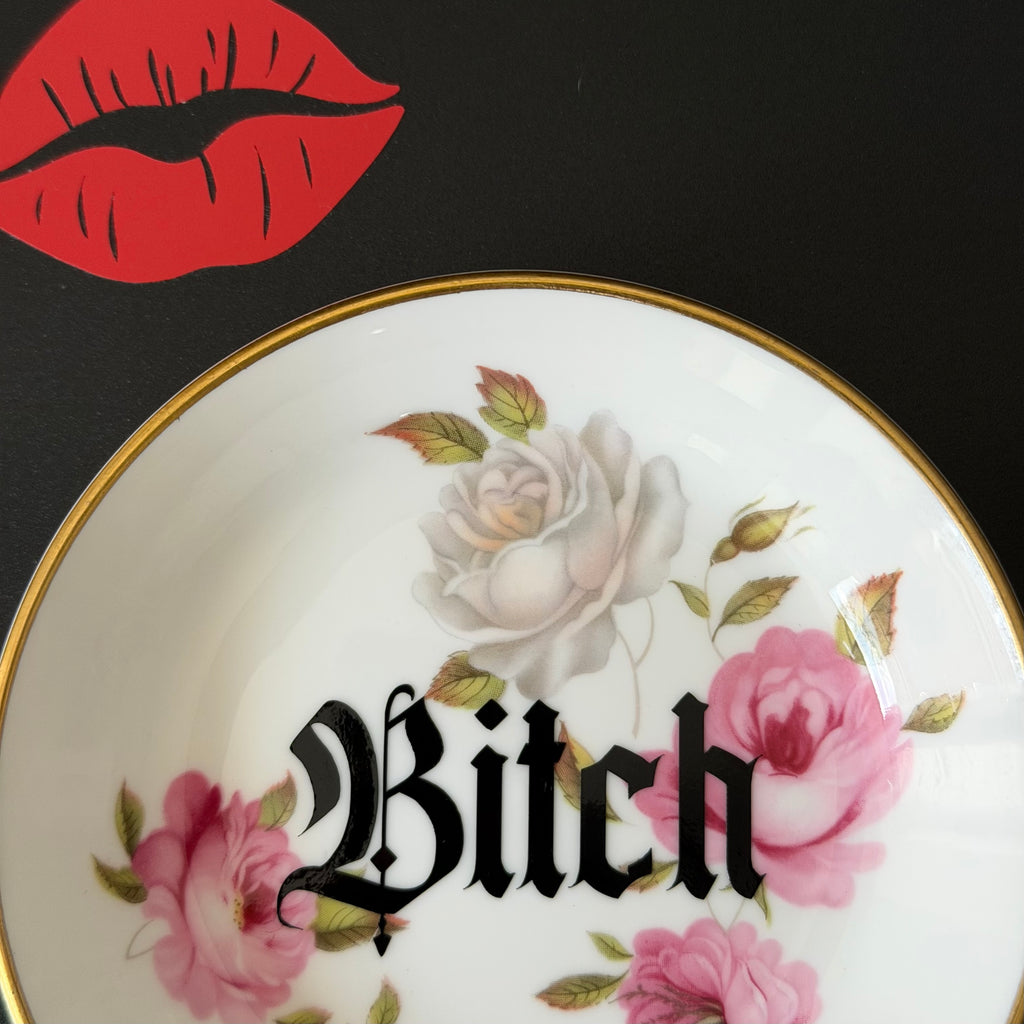 Bitch Mini Trinket Dish, Royal Worcester Bone China, Funny Ring Dish