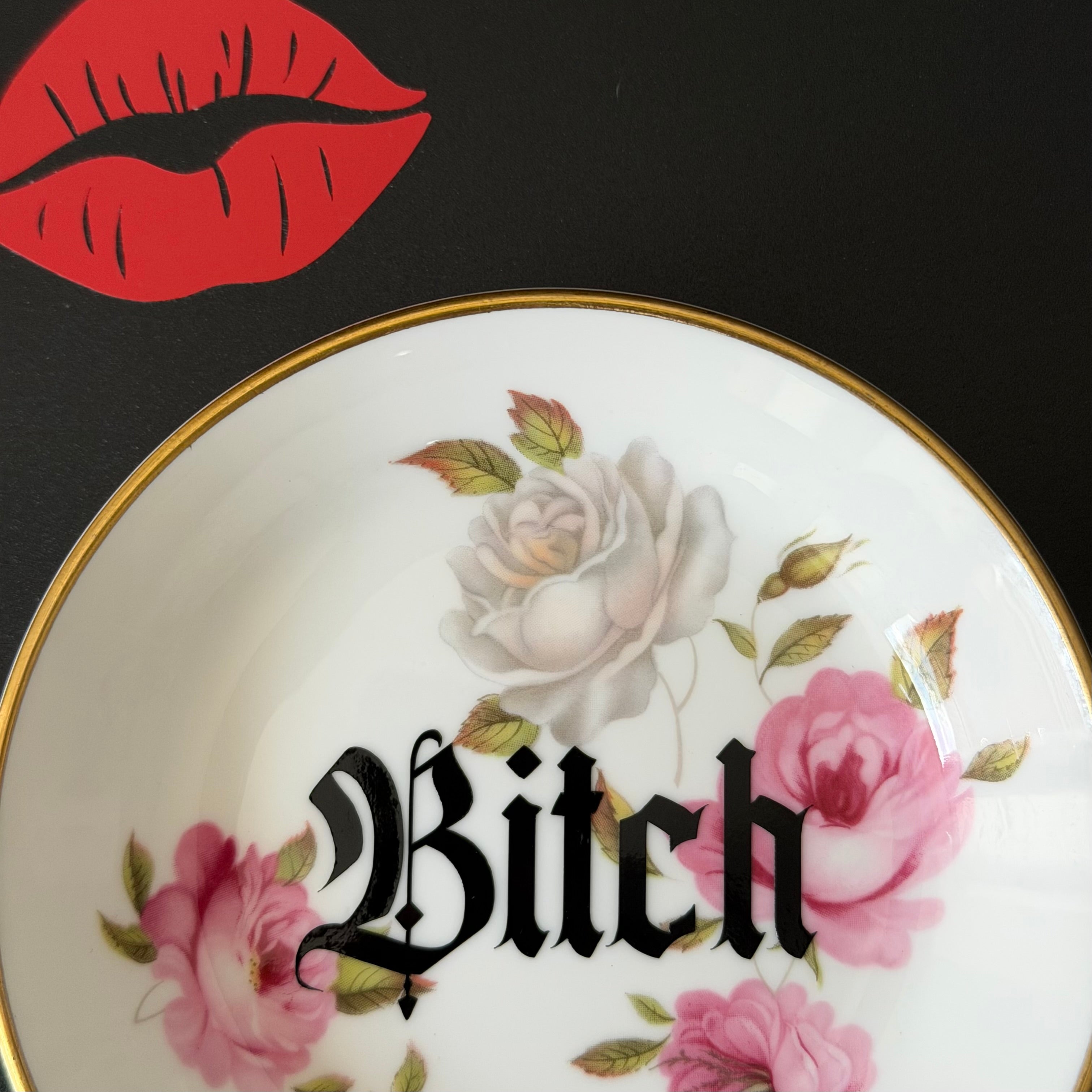 Bitch Mini Trinket Dish, Royal Worcester Bone China, Funny Ring Dish