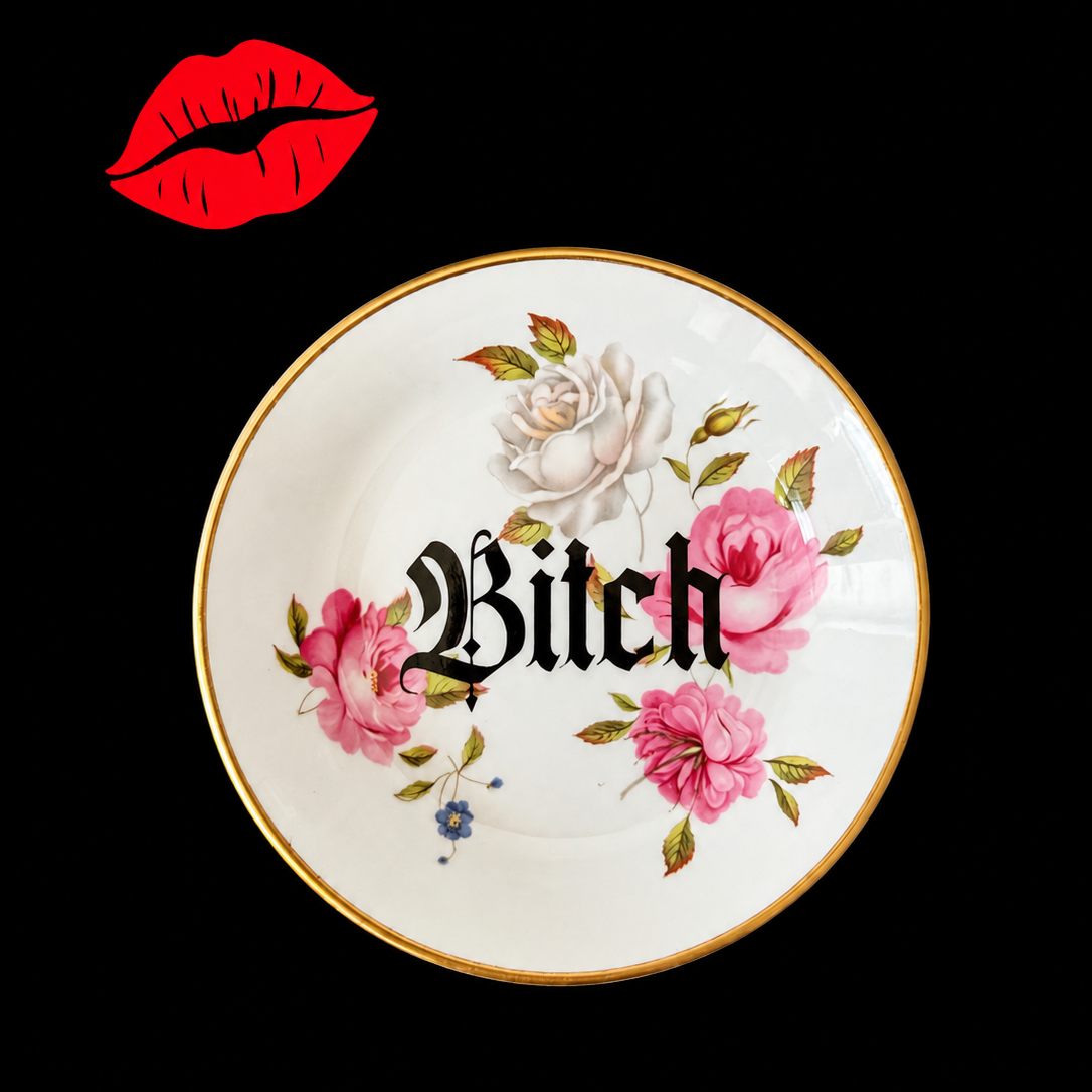 Bitch Mini Trinket Dish, Royal Worcester Bone China, Funny Ring Dish