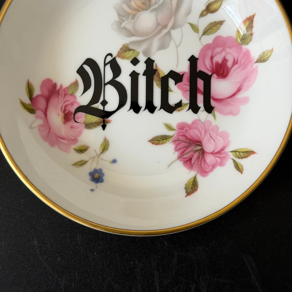 Bitch Mini Trinket Dish, Royal Worcester Bone China, Funny Ring Dish