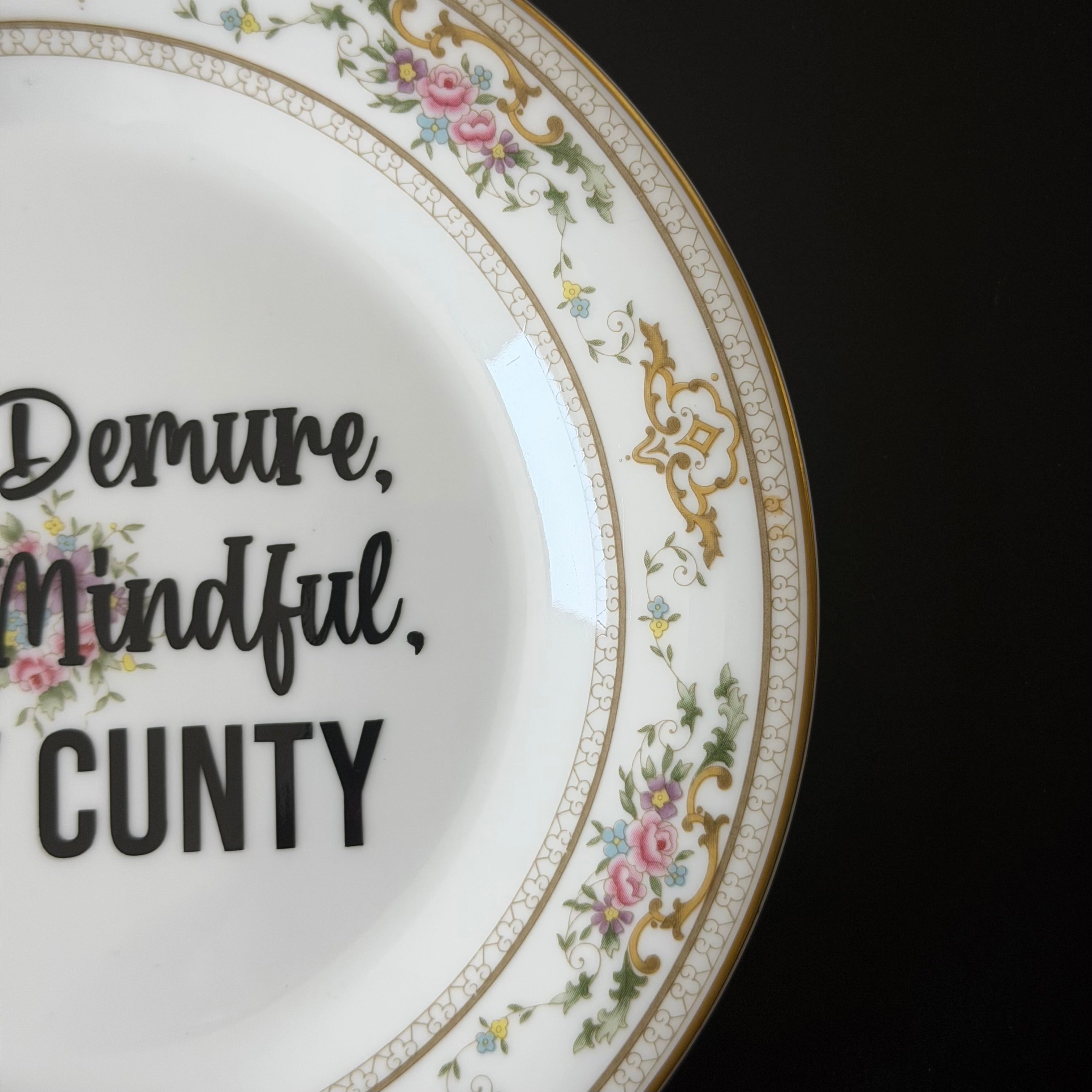 Very Demure, Very Mindful, Very Cunty Vintage Royal Doulton Bone China Plate