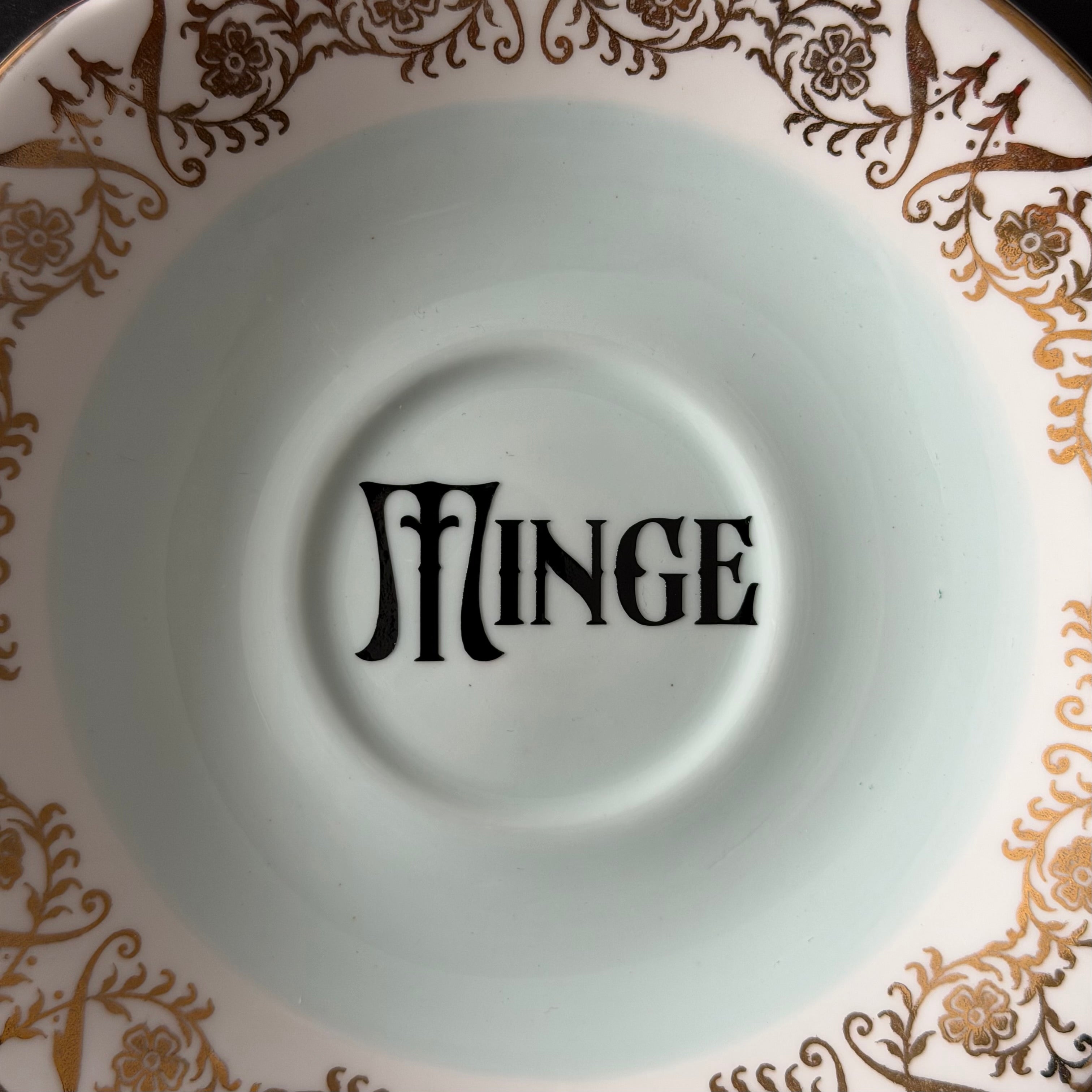Minge Vintage Bone China Saucer, Funny Sweary Upcycled China Plate
