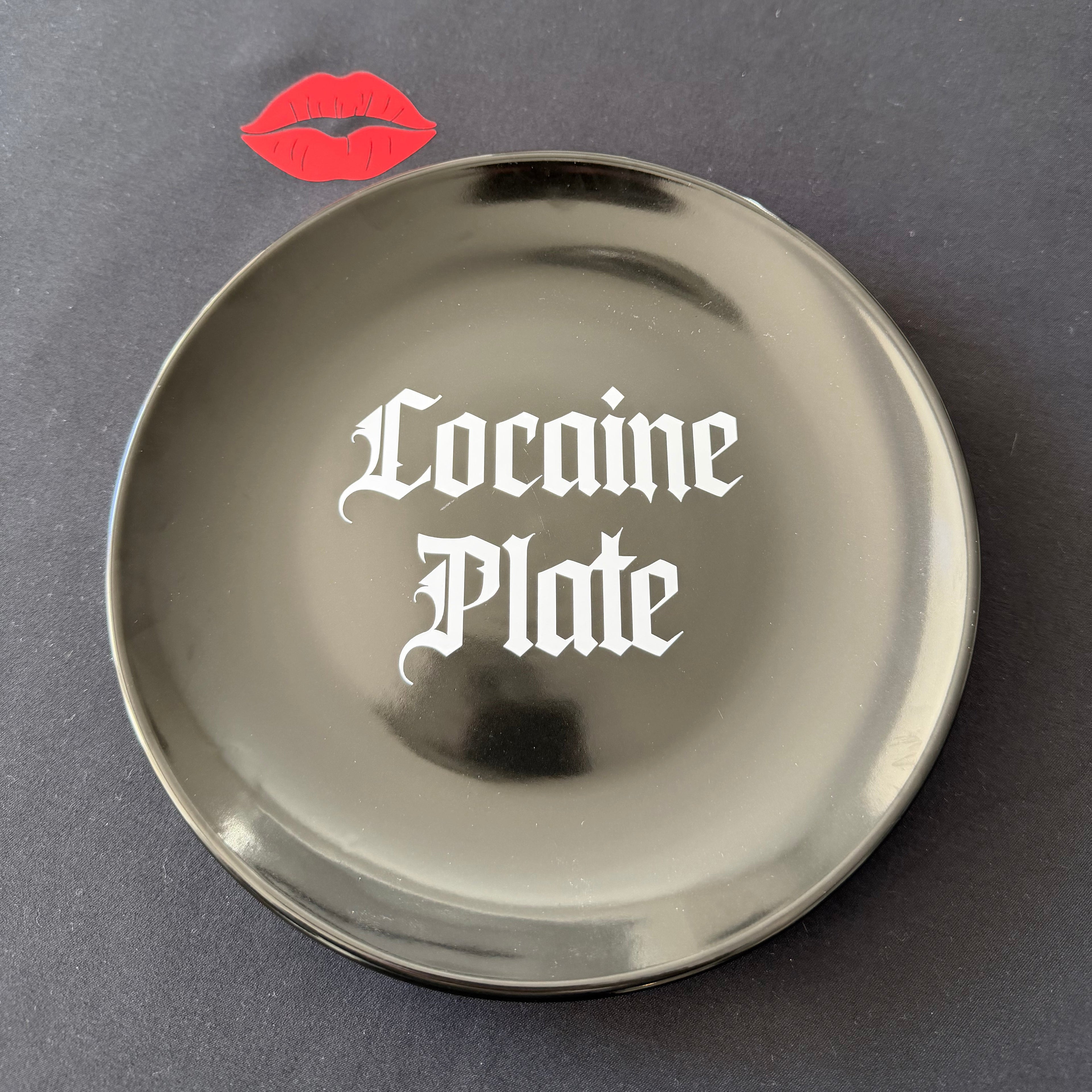 Cocaine Plate, Hand Decorated Pre Loved Modern Plate, Decorative Gift, Home Decor