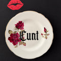 Cunt, Hand Decorated Vintage Bone China Plate, Decorative Gift, Home Decor