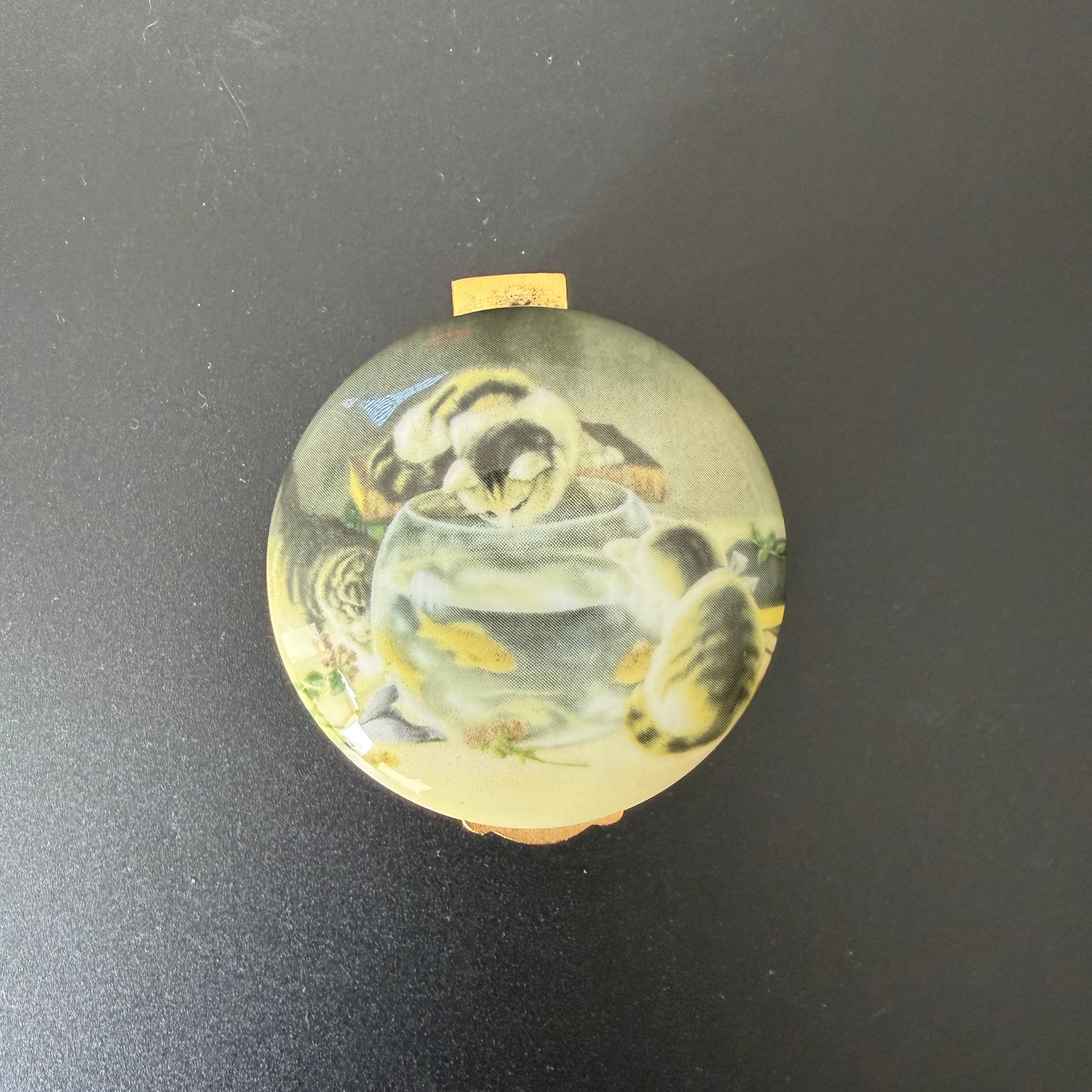 Vintage Cat Trinket Box, Hidden Message Cunt inside, Falcon China, Kitsch Meets Chaos