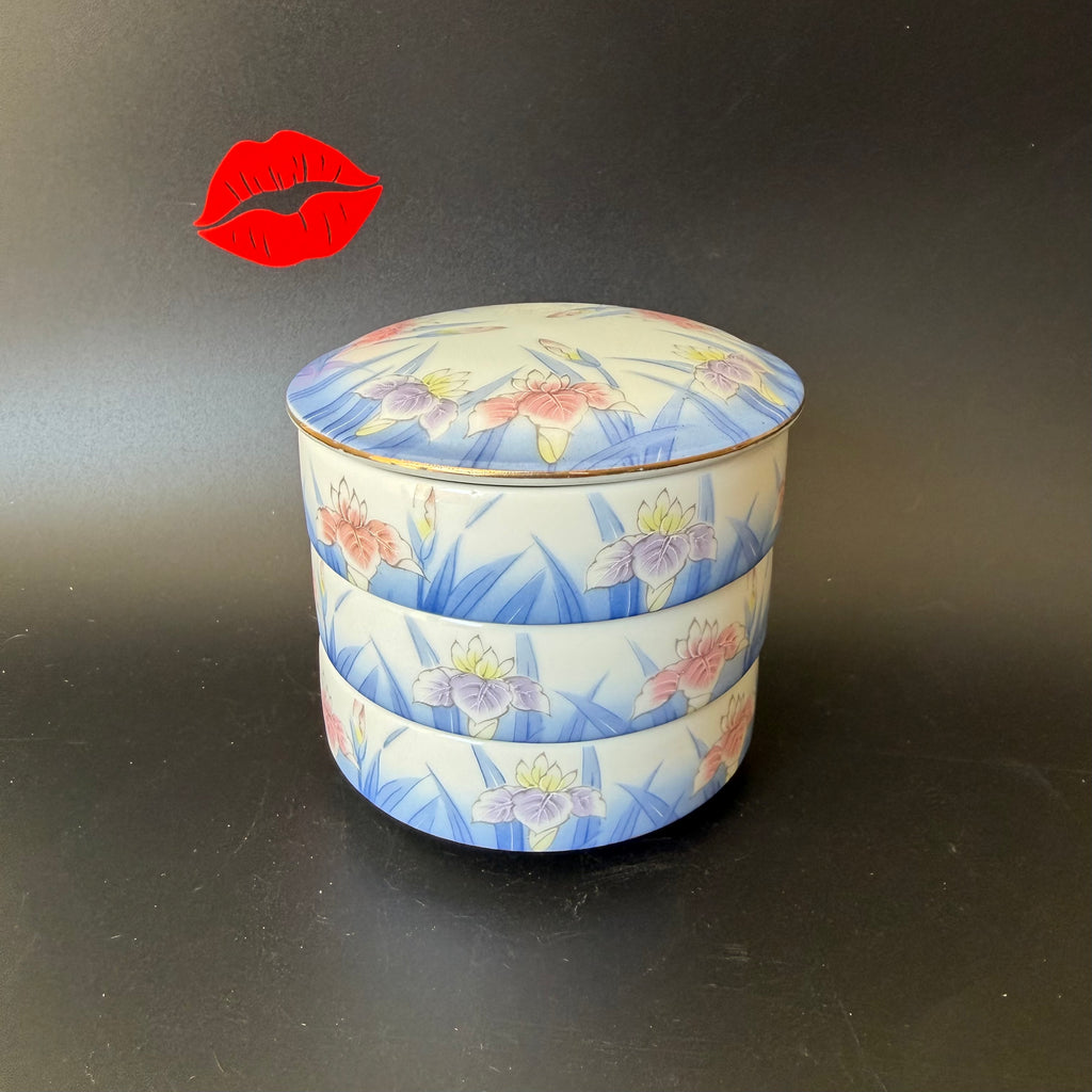 "Well You're A Nosy Cunt" Upcycled Vintage St Michael's Stacking Trinket Pots, Funny Sweary Gift