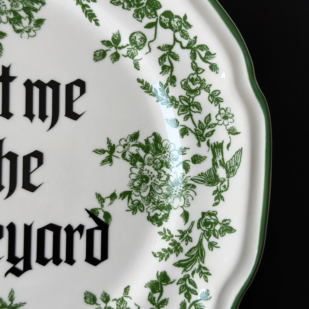 Meet Me At The Graveyard, Gothic Porcelain Plate