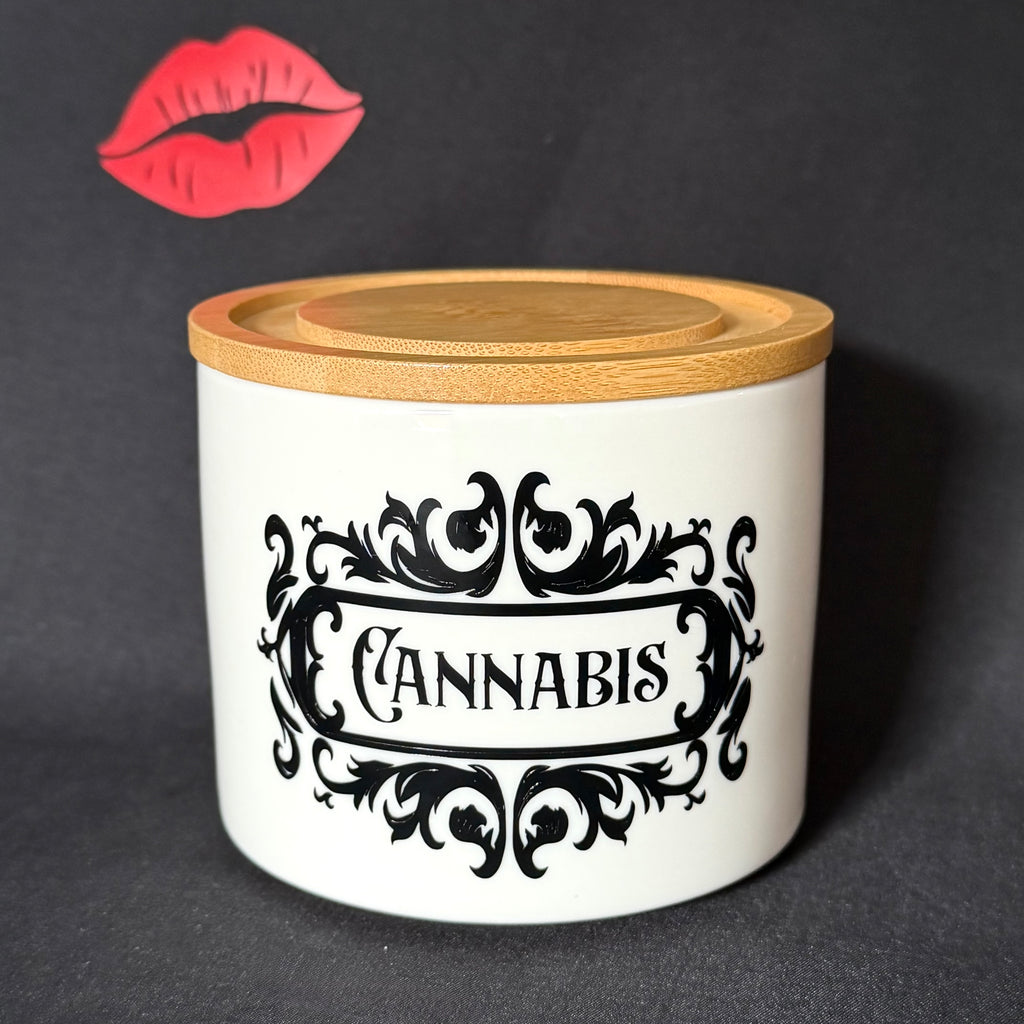 Funny Statement Storage Canister Cannabis, Decorative Kitchen Storage Jar, Bold Home Decor, Sassy Swears