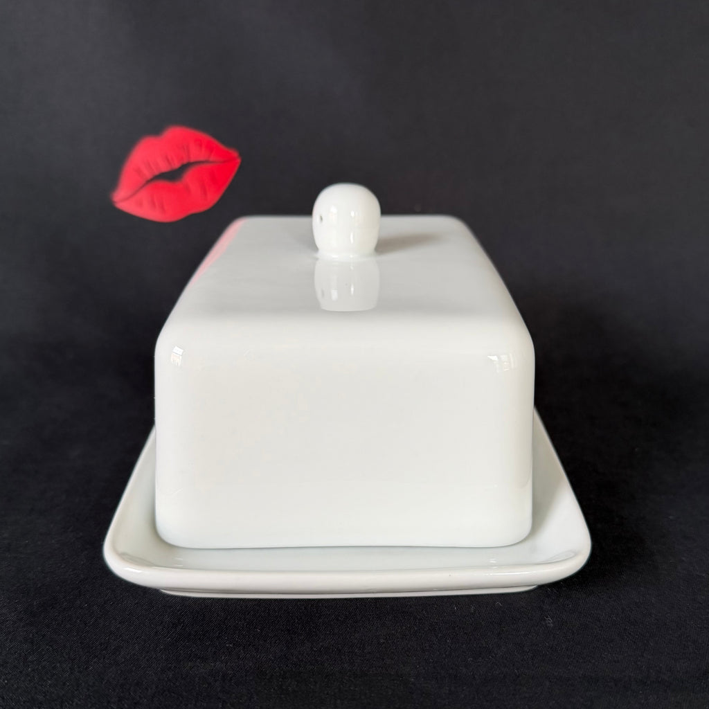 Only Slags Use Margarine, Butter Dish, Funny Hand Decorated Ceramic Kitchen Gift