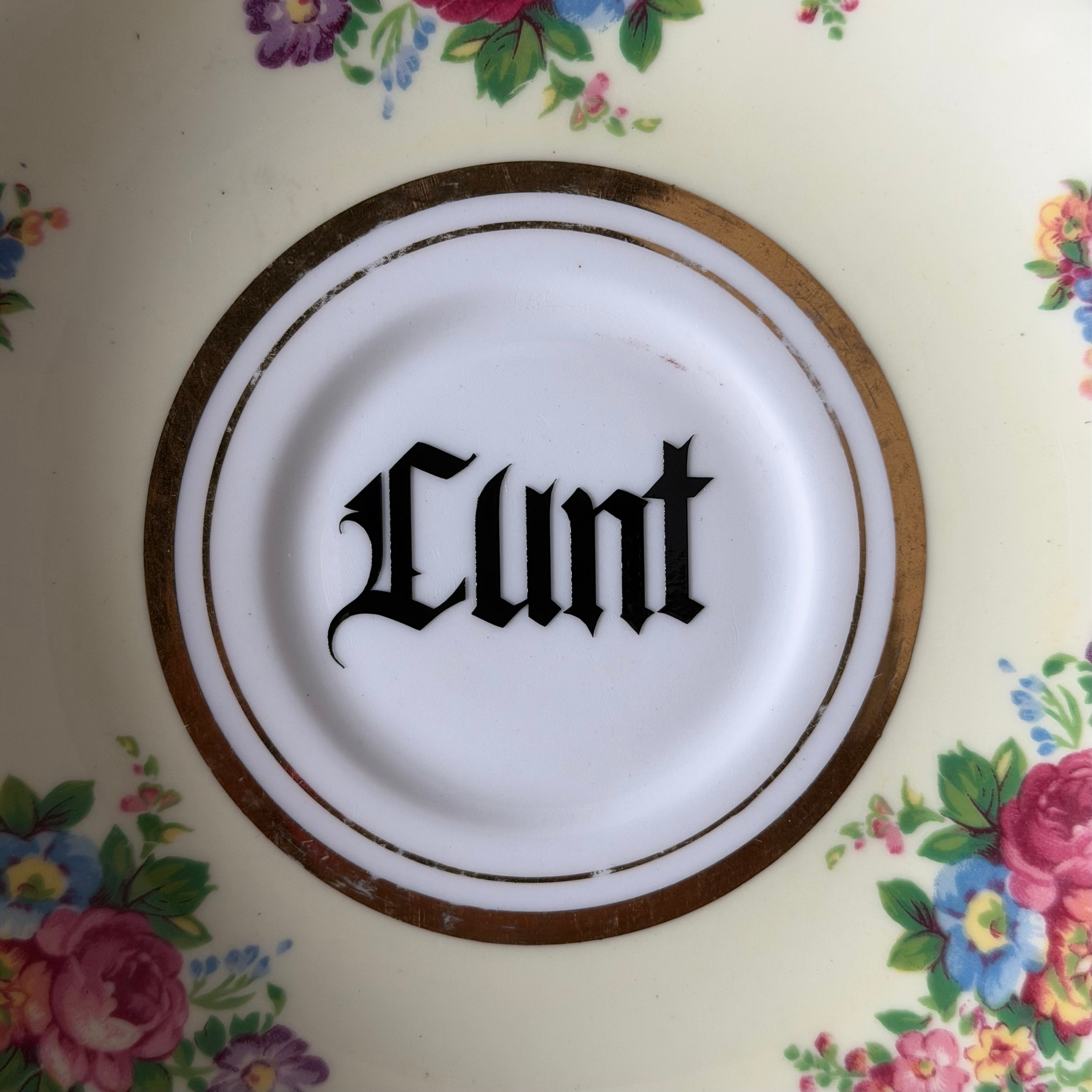 Cunt Vintage Bone China Gothic Saucer Plate