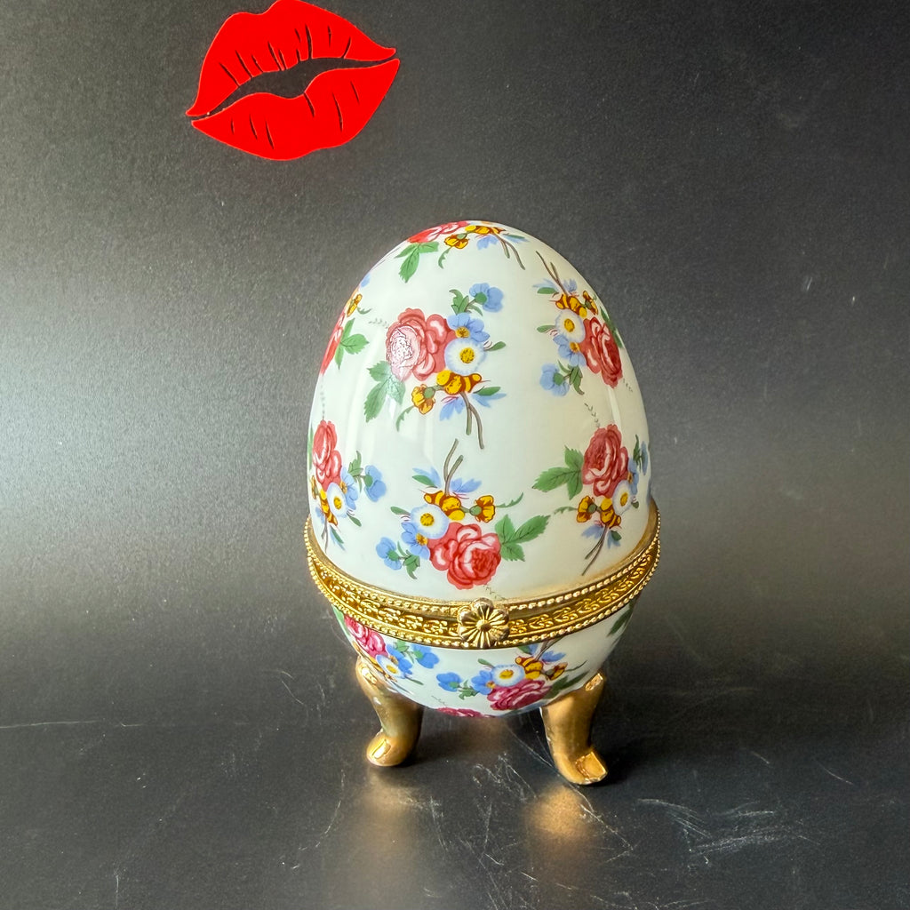 Nosy Bitch Vintage Porcelain Egg Trinket Box