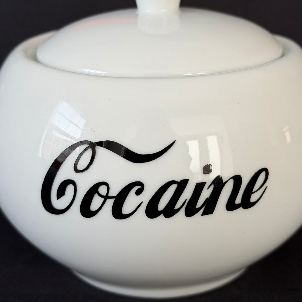 Cocaine, Funny Sugar Bowl – Round, Cheeky Kitchen Storage Jar, Sweary Kitchen Decor