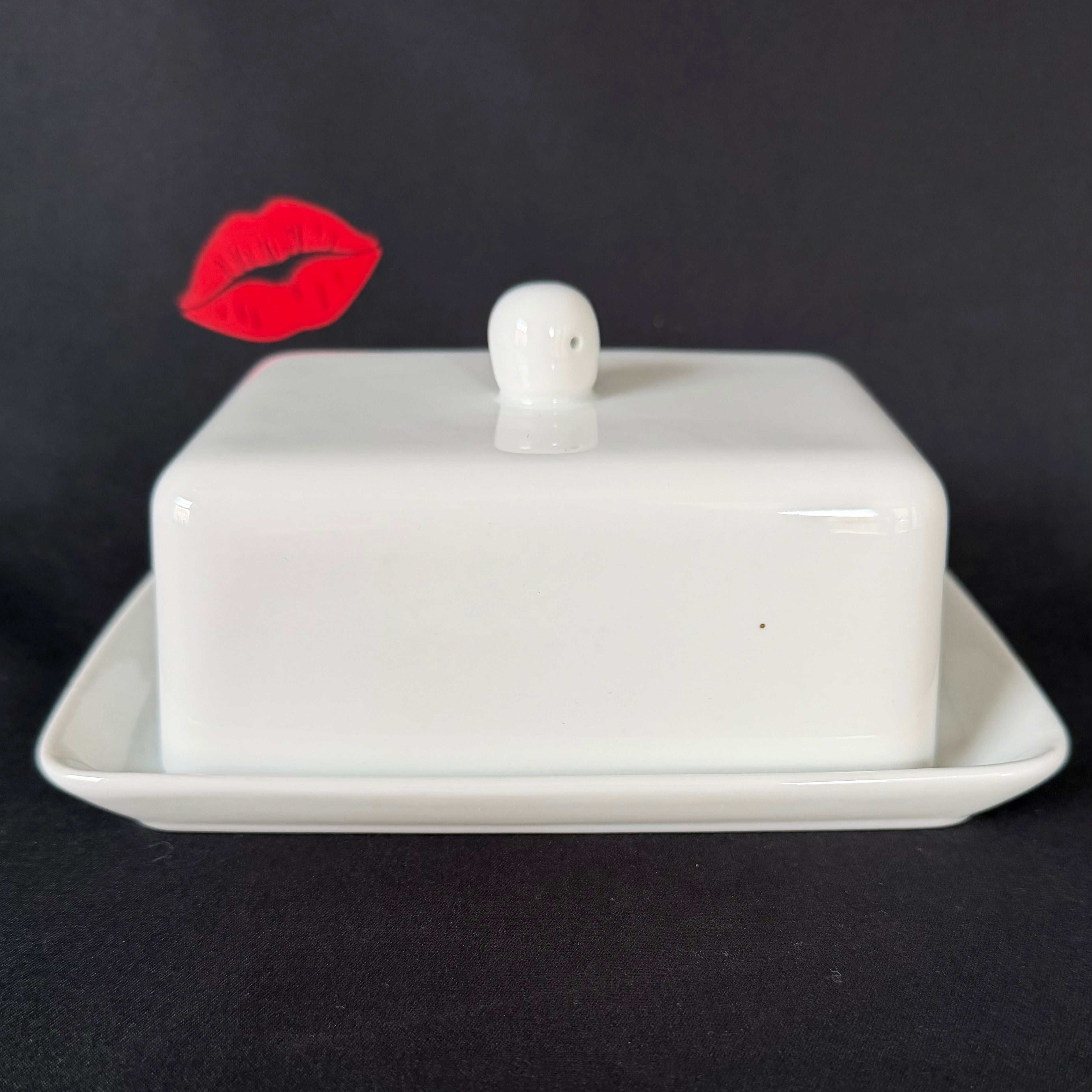 Only Slags Use Margarine, Butter Dish, Funny Hand Decorated Ceramic Kitchen Gift