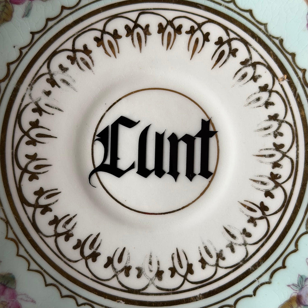 Cunt Vintage Bone China Gothic Saucer Plate