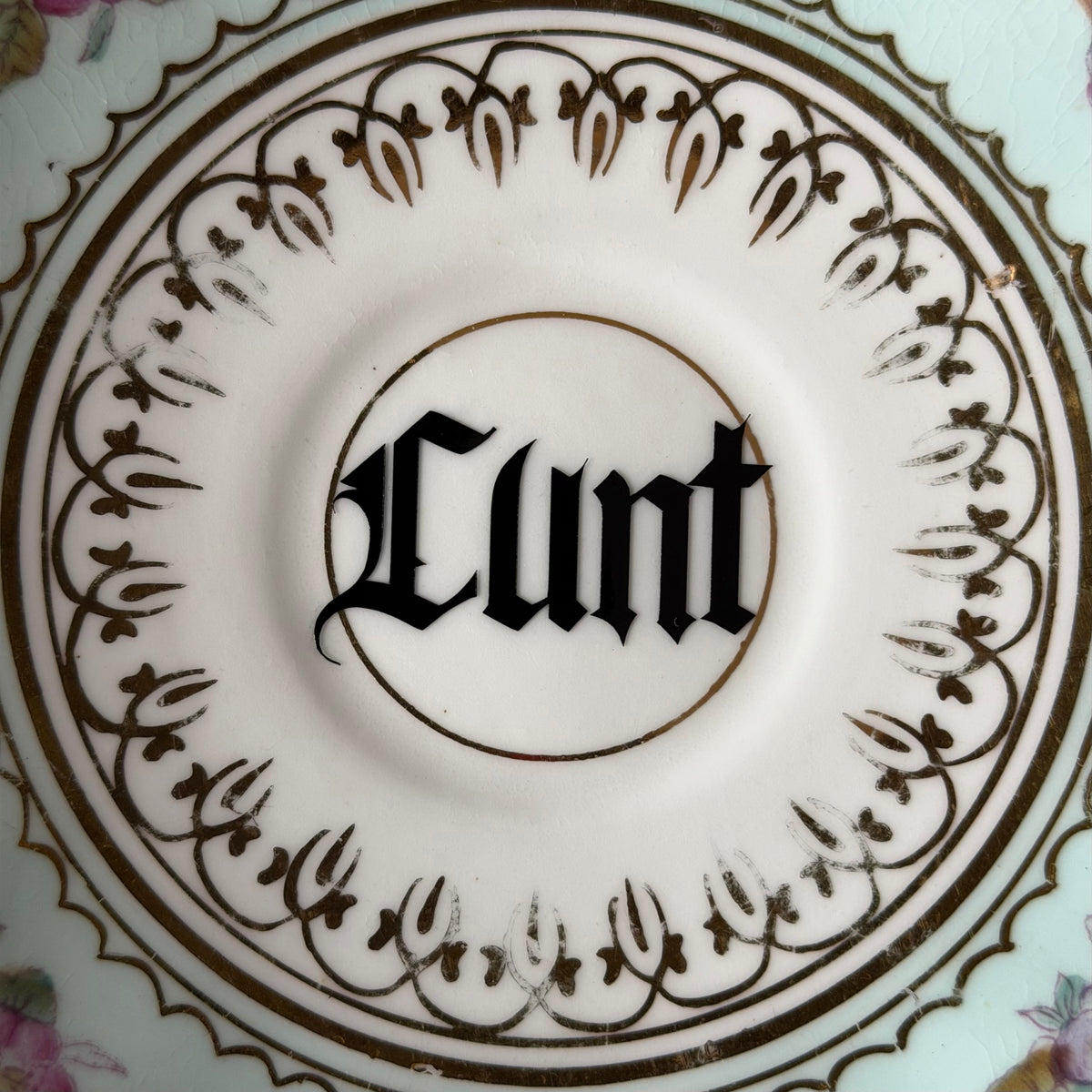Cunt Vintage Bone China Gothic Saucer Plate