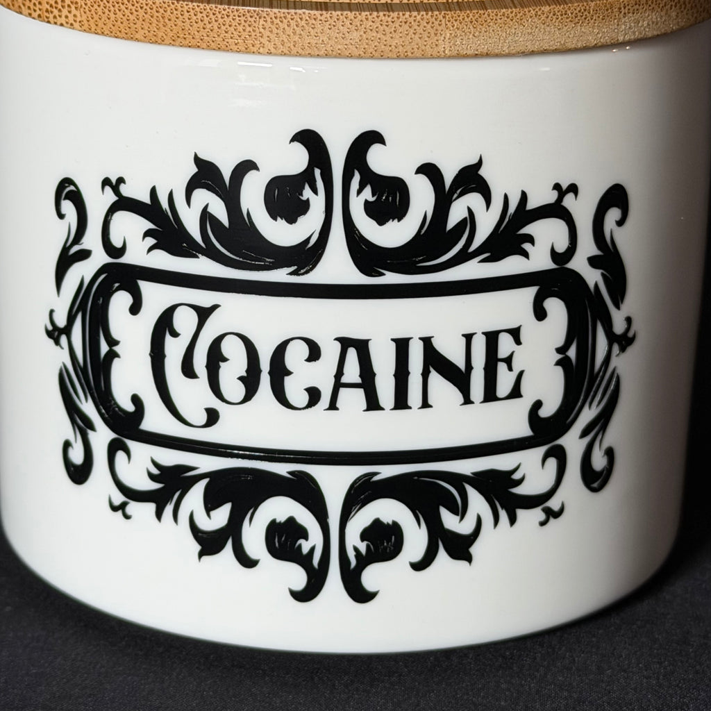 Funny Statement Storage Canister Cocaine, Decorative Kitchen Storage Jar, Bold Home Decor, Sassy Swears