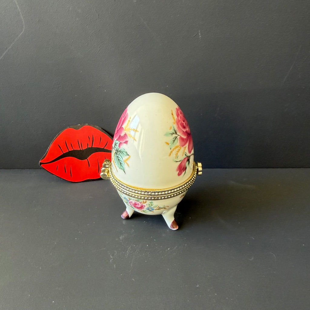 Nosy Bitch Small Vintage Porcelain Egg Trinket Box