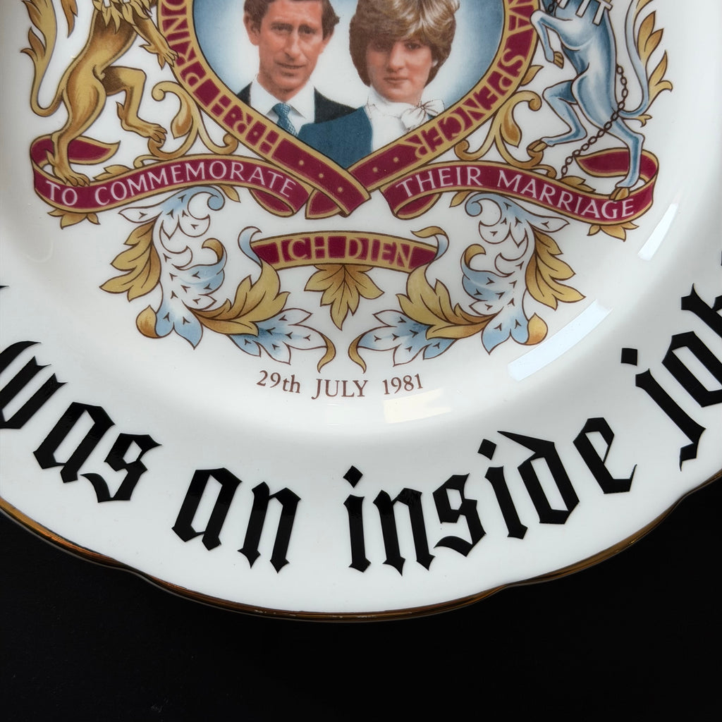 It Was an Inside Job Plate, Dark Humour Decor, Charles & Diana Commemorative Plate, Alternative Gothic Wall Decor, Sassy Statement Plate
