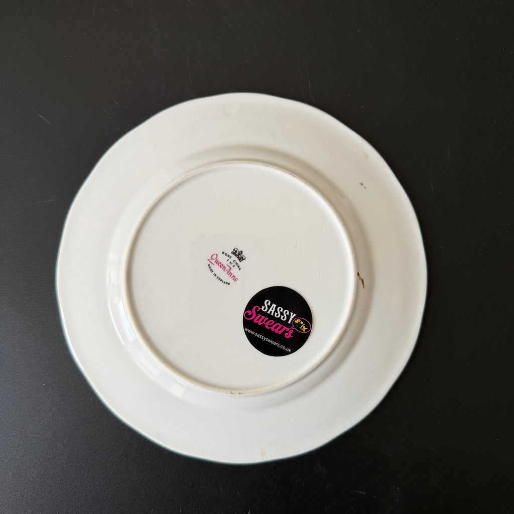 Me & My Dog Talk Shit About You, Queen Anne Bone China Vintage Plate
