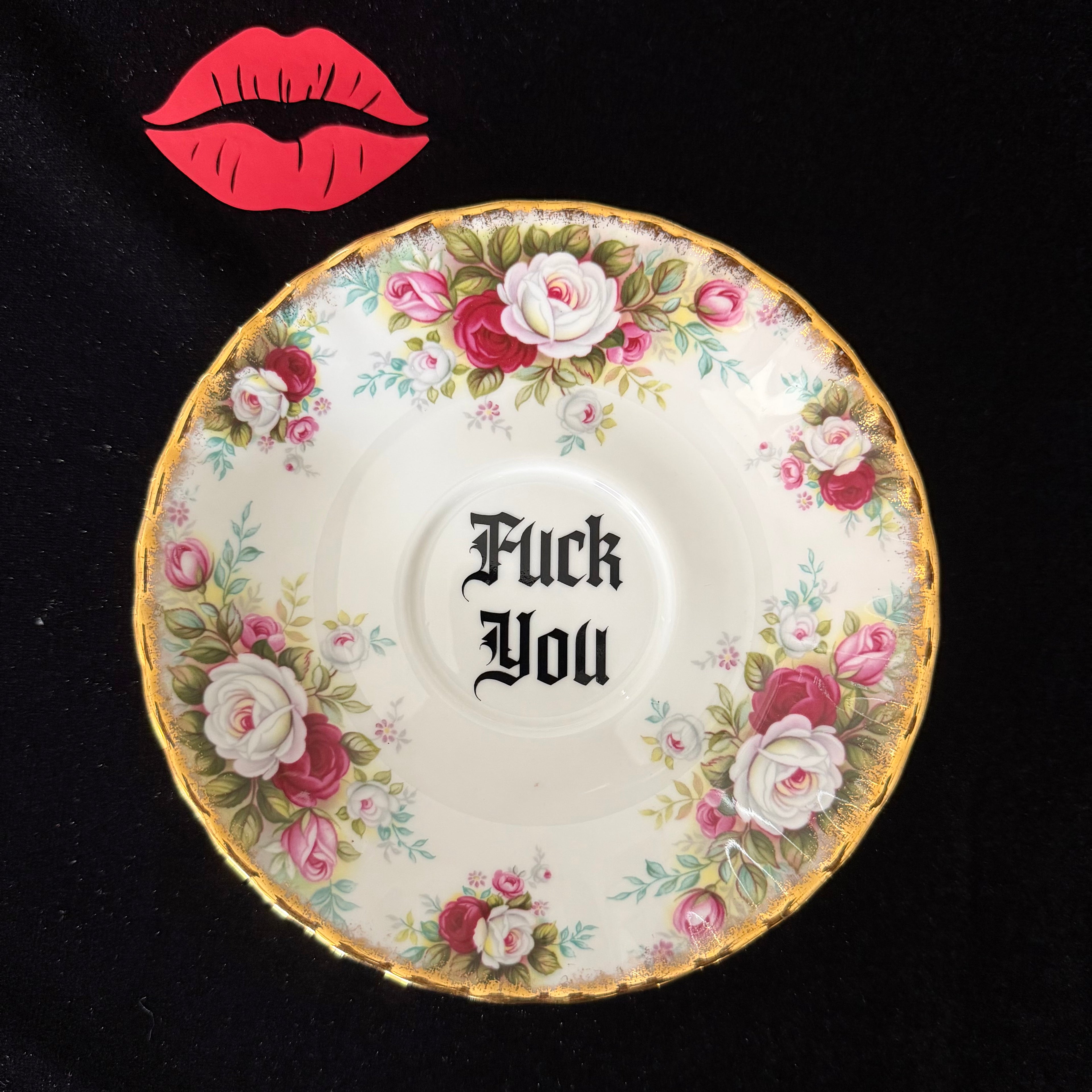 "Fuck You" Vintage Bone China Decorative Plate | Sweary Gift | Sassy Swears