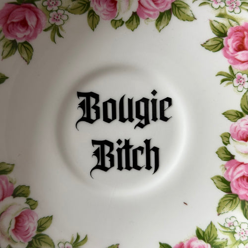 Bougie Bitch Funny Hand Decorated Vintage Bone China Plate, Cheeky Decorative Gift, Home Decor