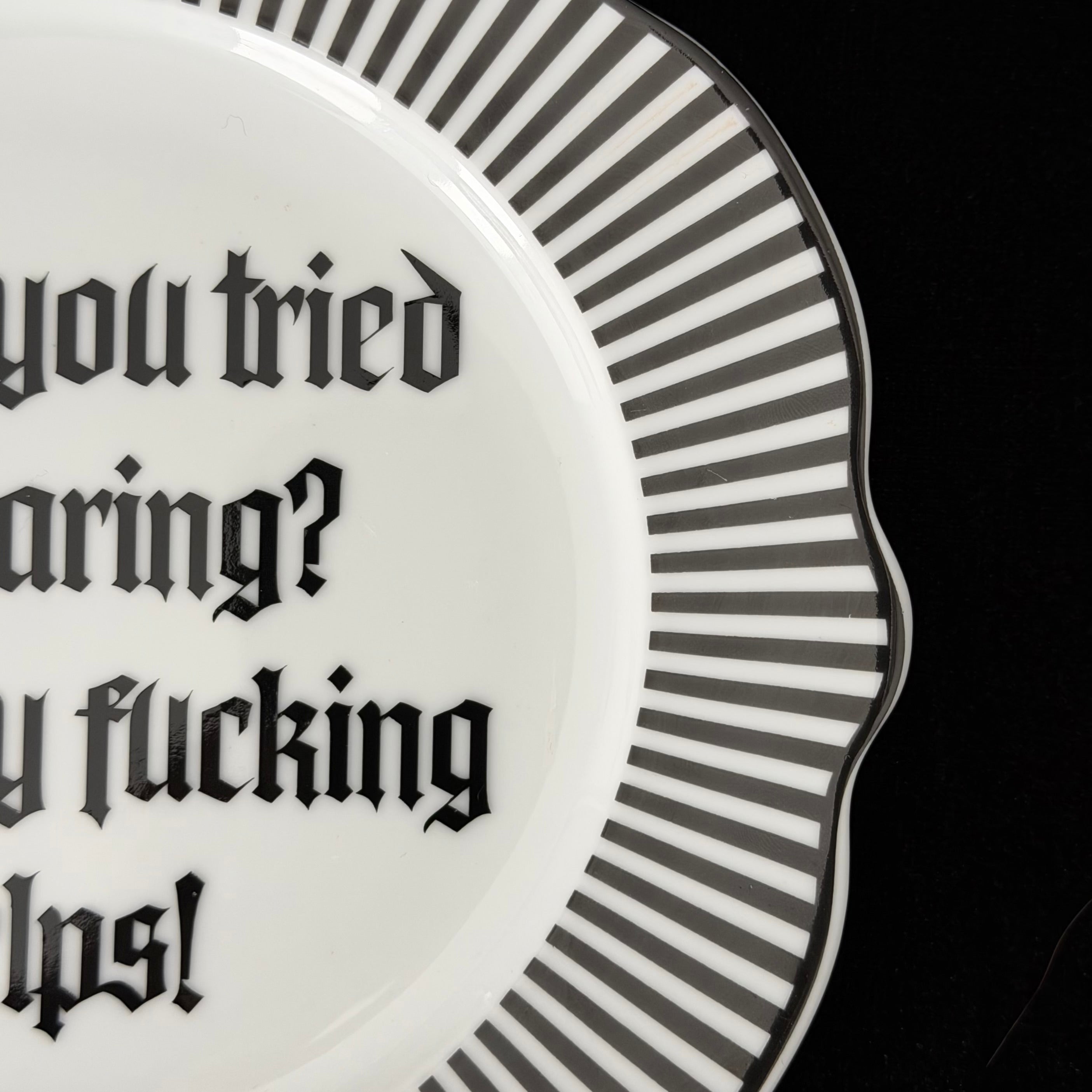 Have You Tried Swearing? It Really Fucking Helps, Funny Sweary Plate, Gothic Decor, Dark Humour Gift, Statement Home Decor