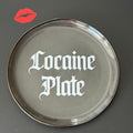 Cocaine Plate, Black Ceramic Plate Decorative Gothic Font